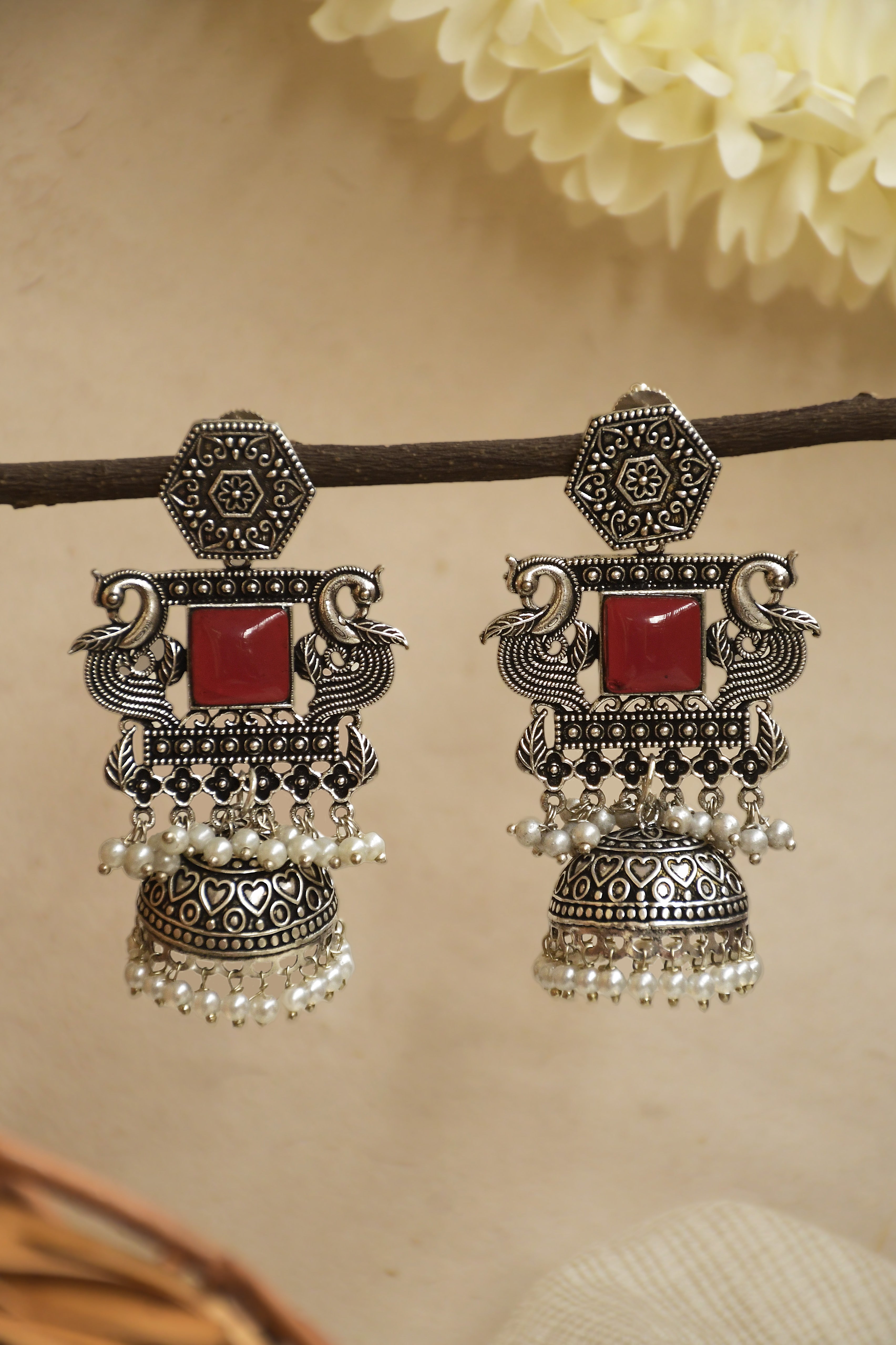 AARIKA STONE JHUMKA EARRINGS
