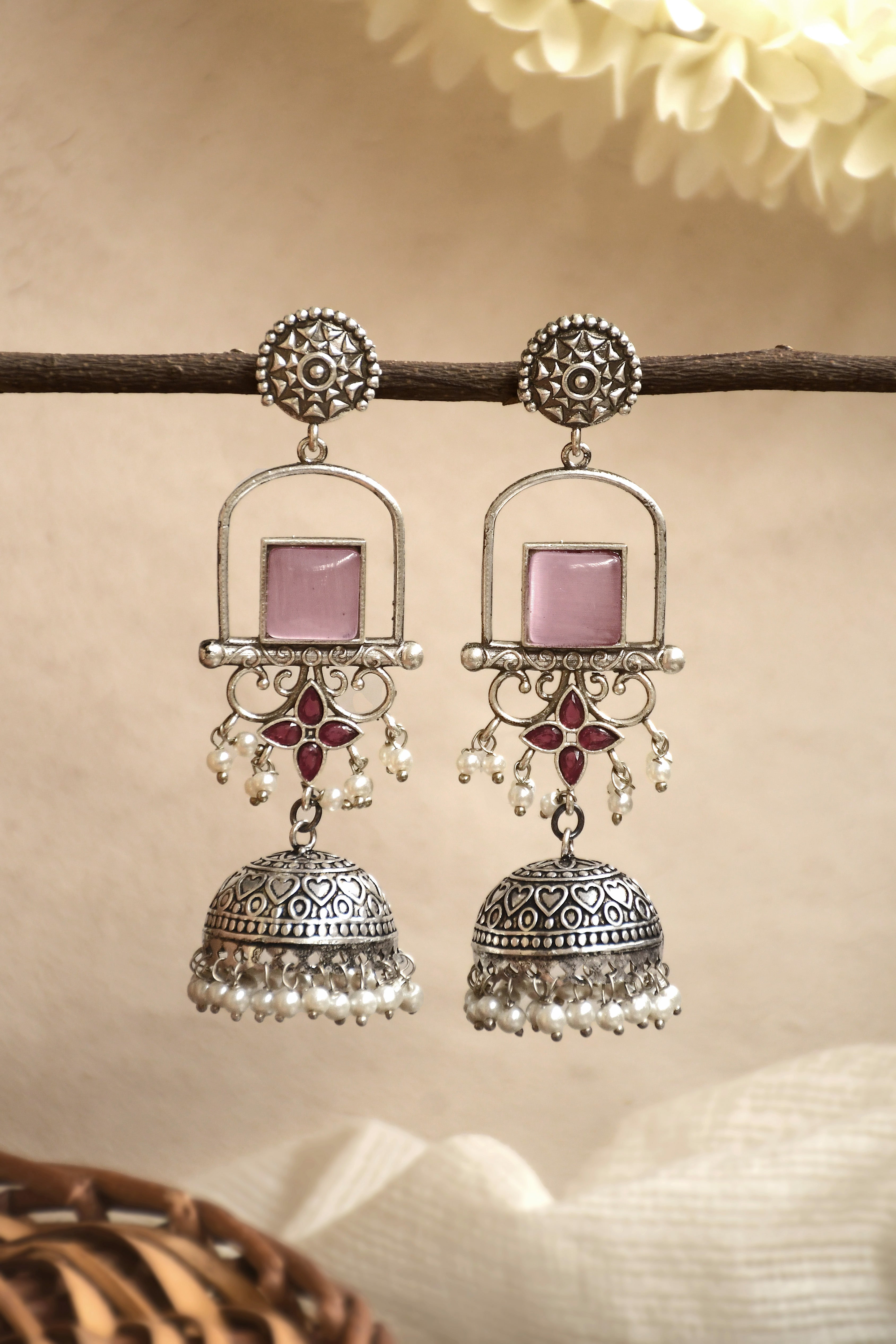 AANVI STONE JHUMKA EARRINGS