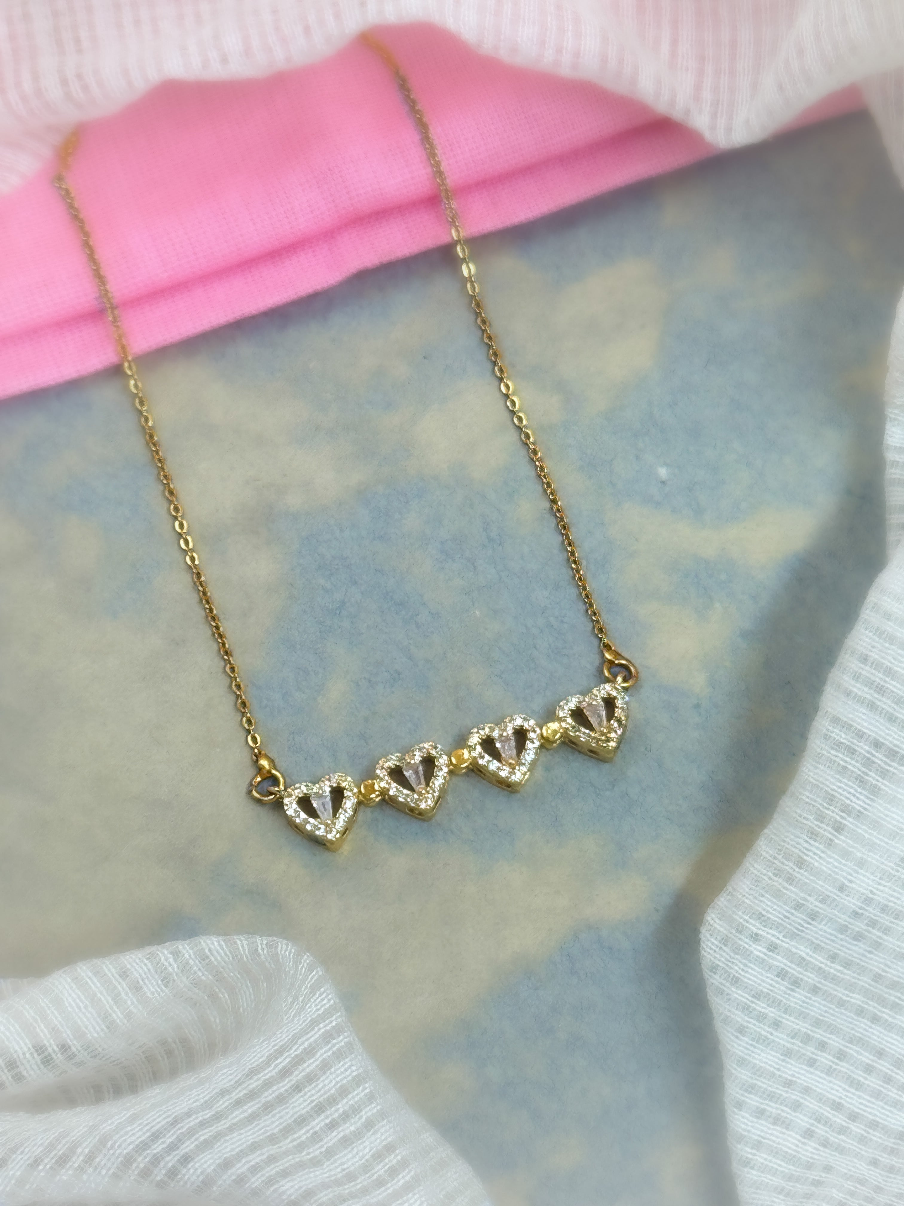 FLOWER CUM HEART CHAIN PENDANT
