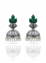 Load image into Gallery viewer, Jevika Jhumka Stone Earrings