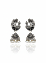 Load image into Gallery viewer, Nimrit Jhumka Stone Earrings