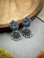 Load image into Gallery viewer, Nimrit Jhumka Stone Earrings