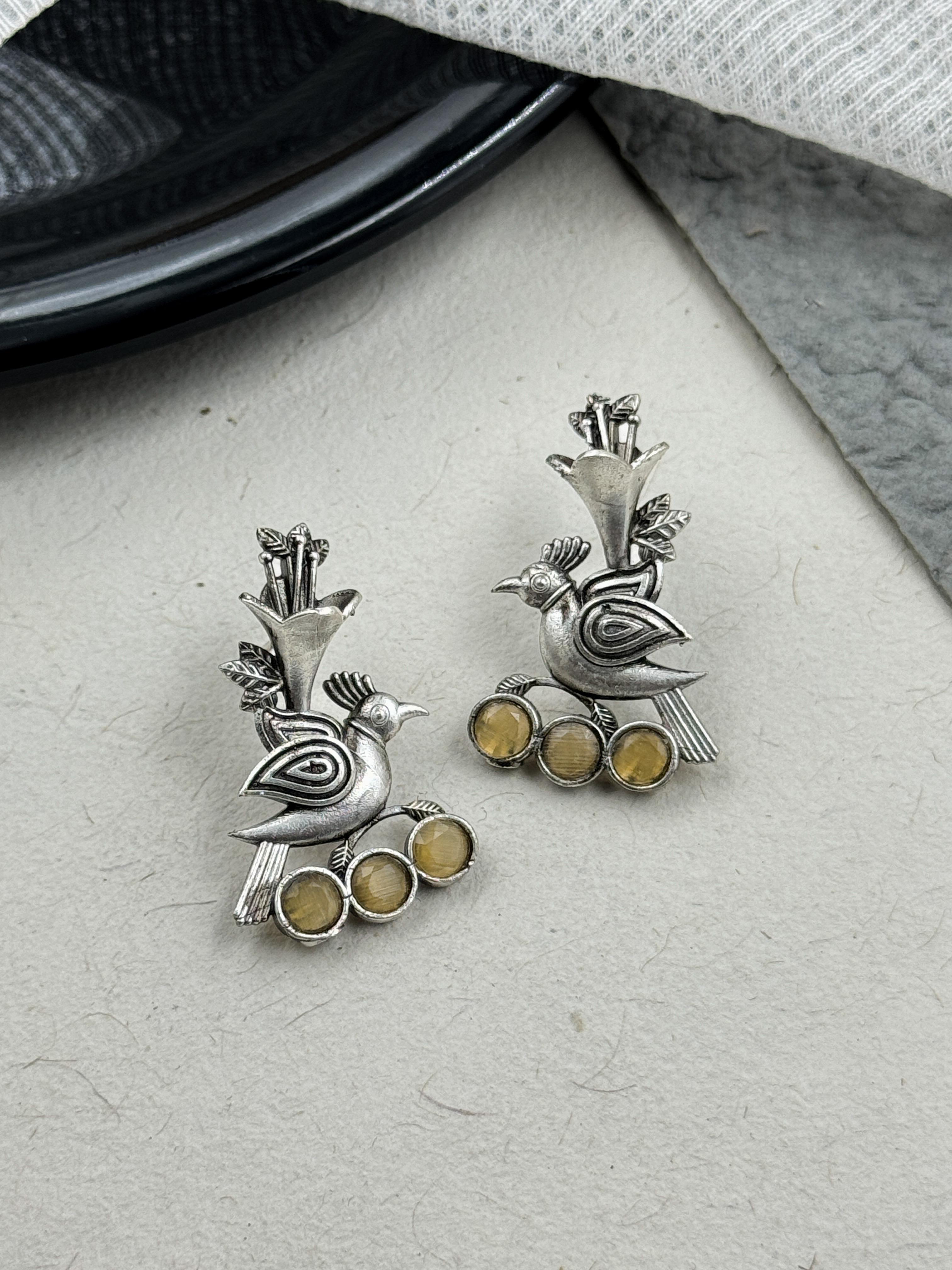JENNY OXIDISED STUD EARRINGS