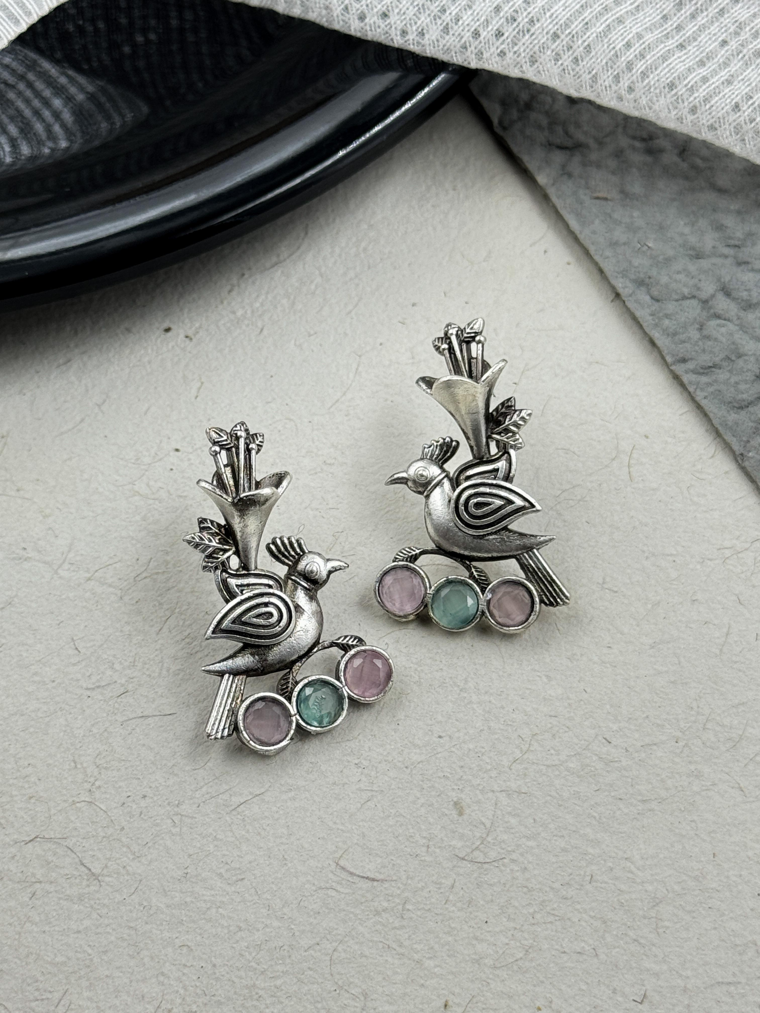 JENNY OXIDISED STUD EARRINGS