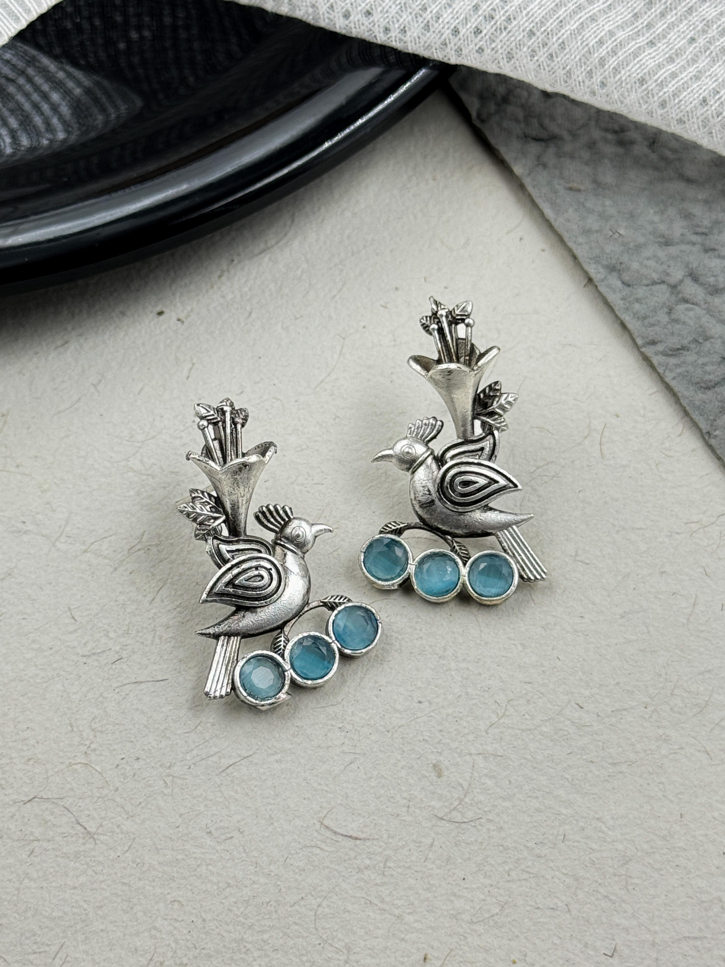 JENNY OXIDISED STUD EARRINGS
