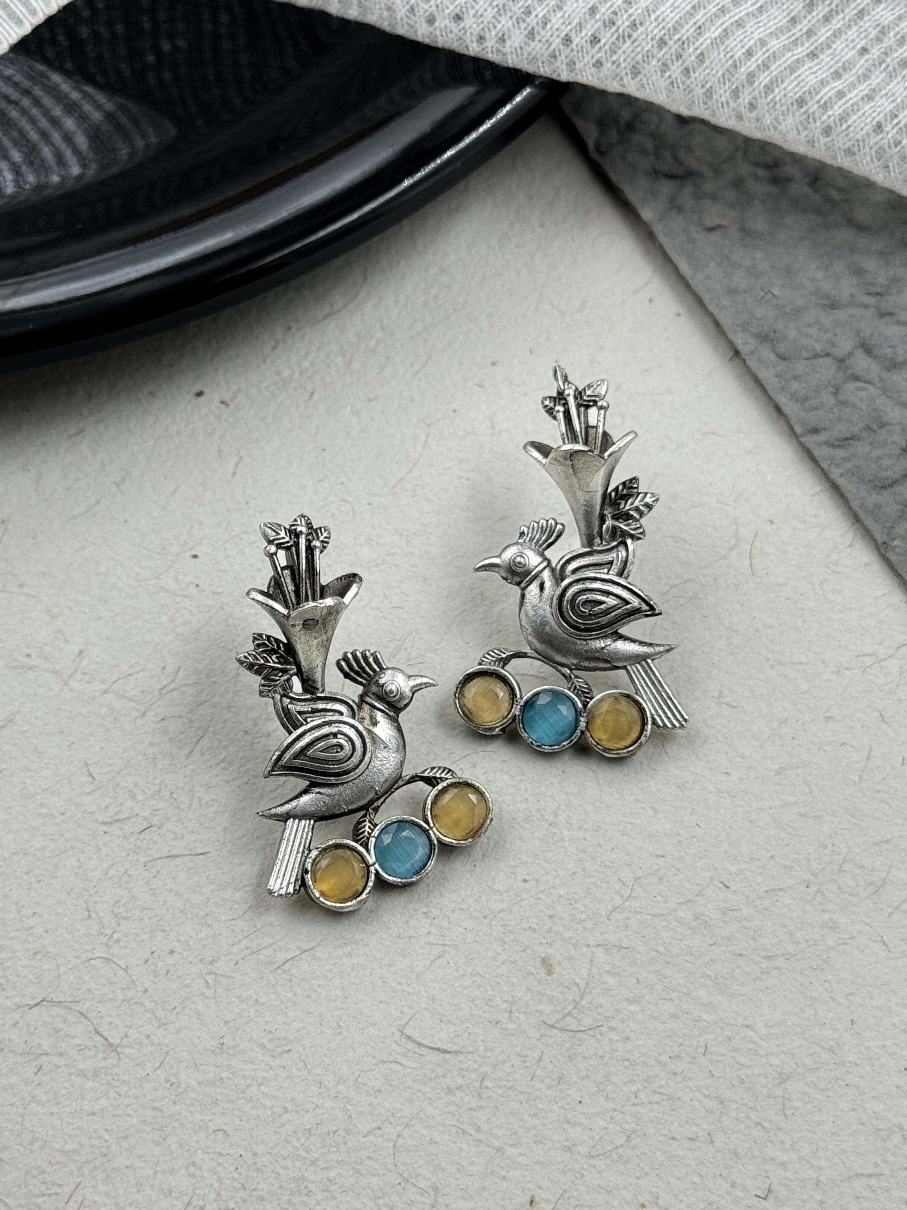 JENNY OXIDISED STUD EARRINGS