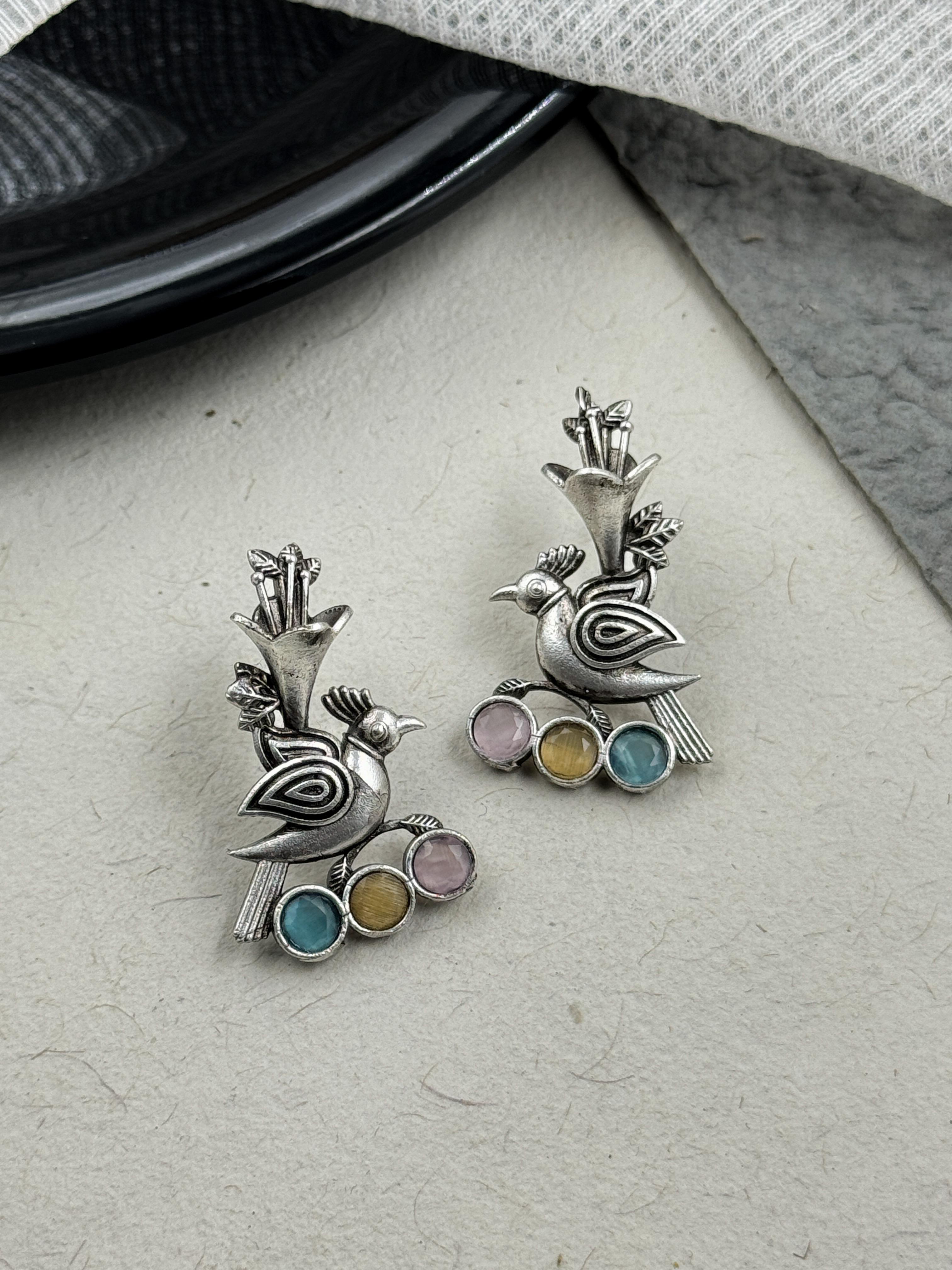 JENNY OXIDISED STUD EARRINGS