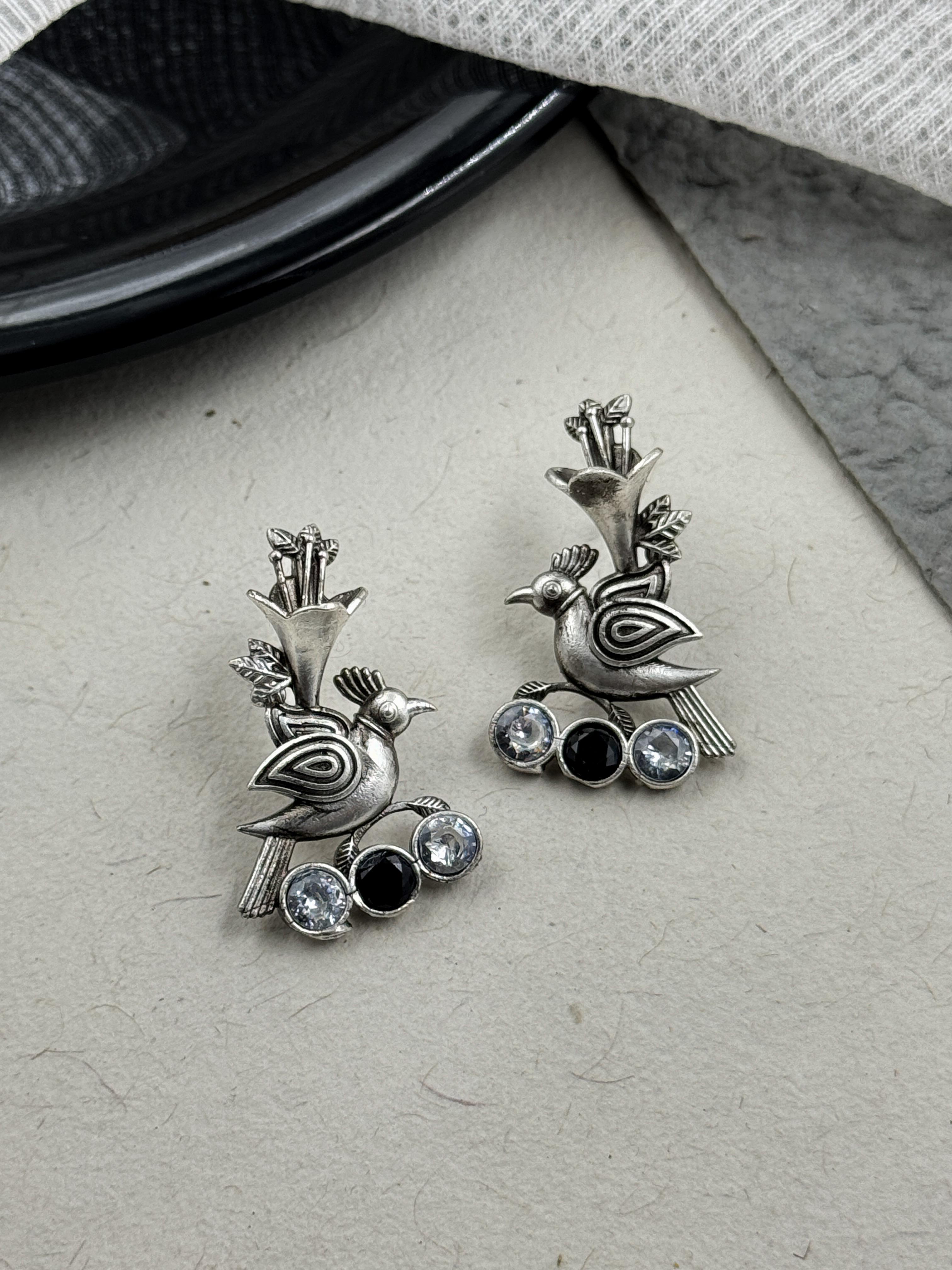 JENNY OXIDISED STUD EARRINGS
