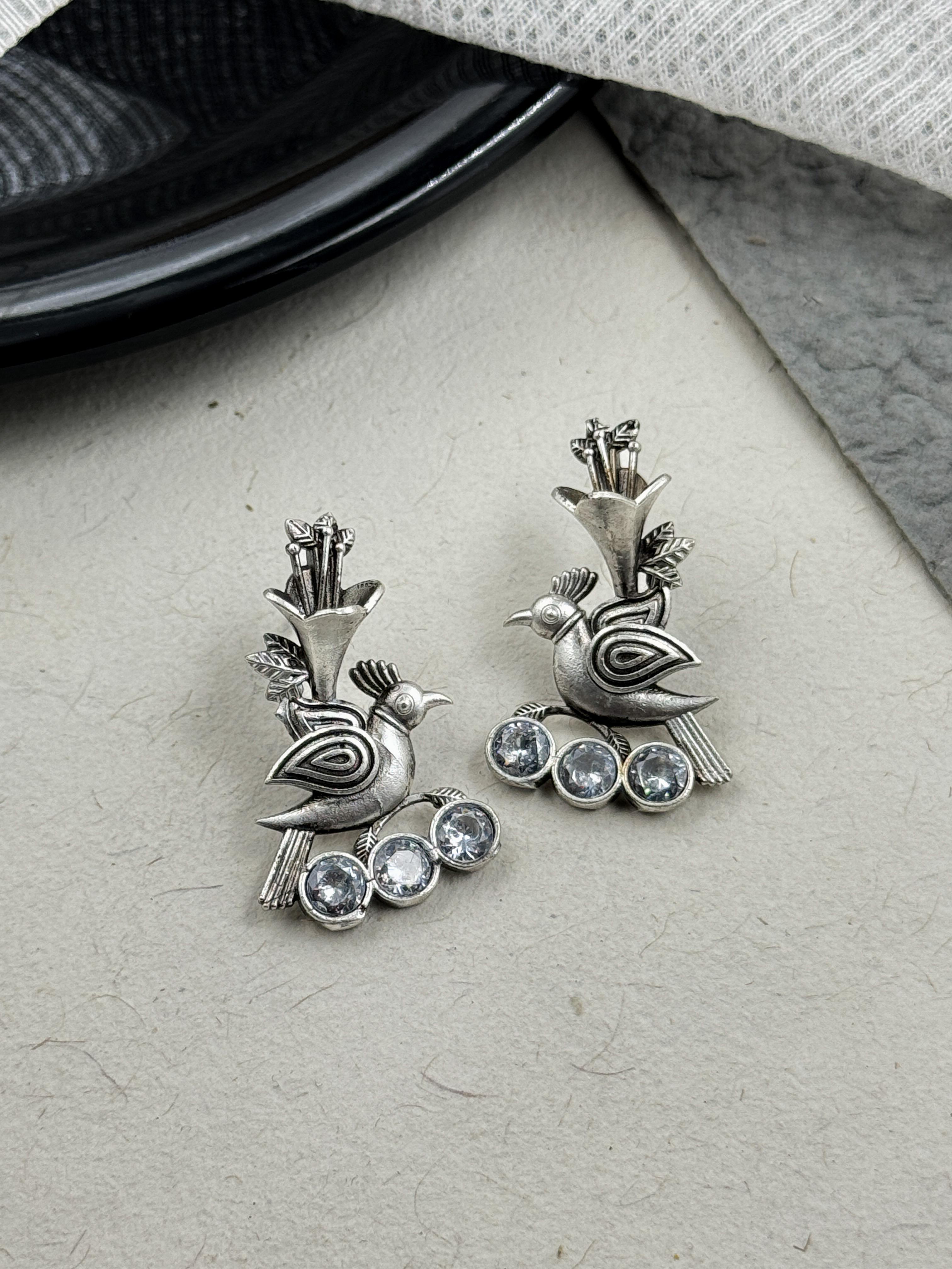 JENNY OXIDISED STUD EARRINGS
