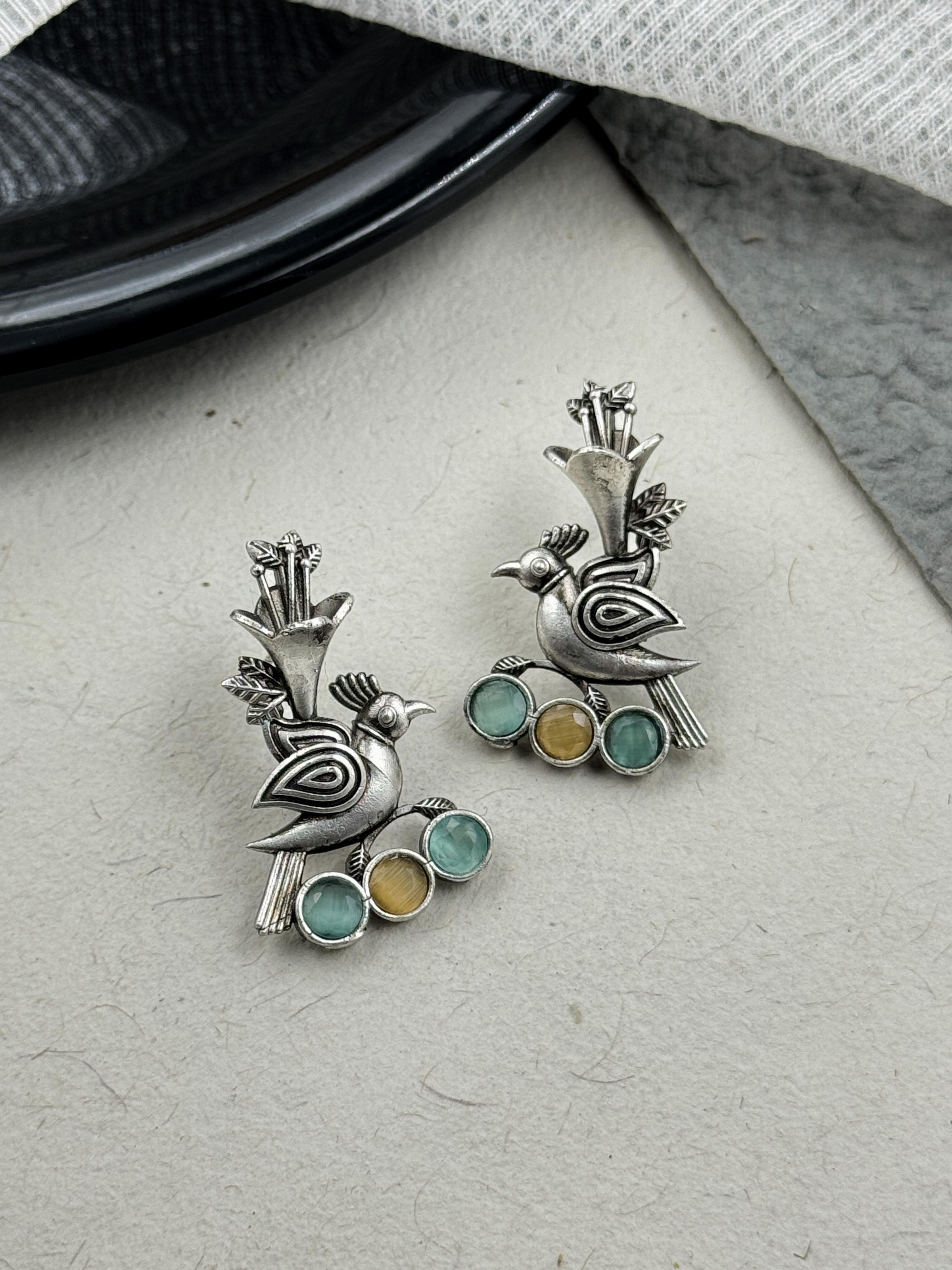 JENNY OXIDISED STUD EARRINGS