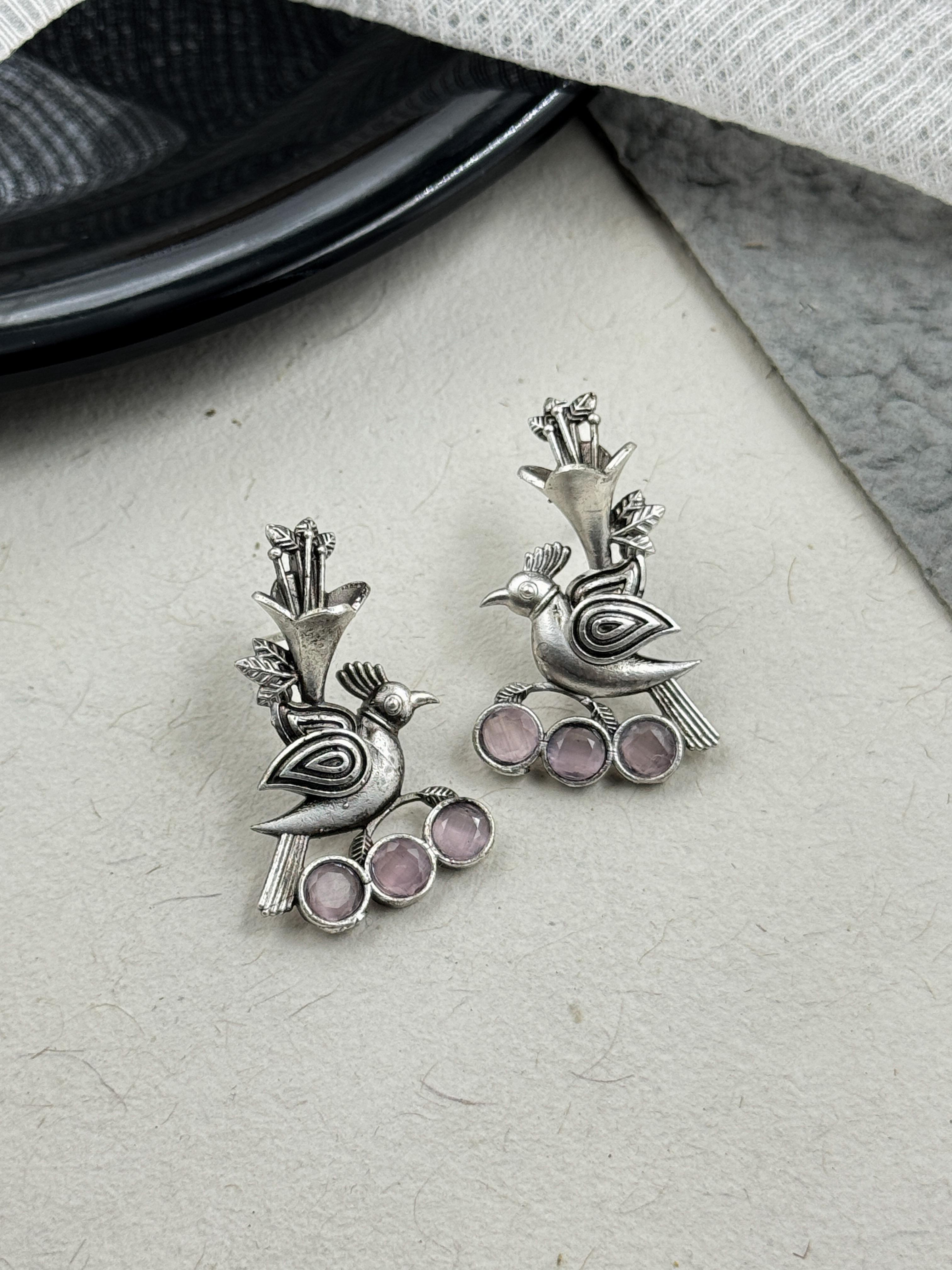 JENNY OXIDISED STUD EARRINGS