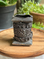 Load image into Gallery viewer, KRISHA SILVER LOOKALIKE BANGLE STACK