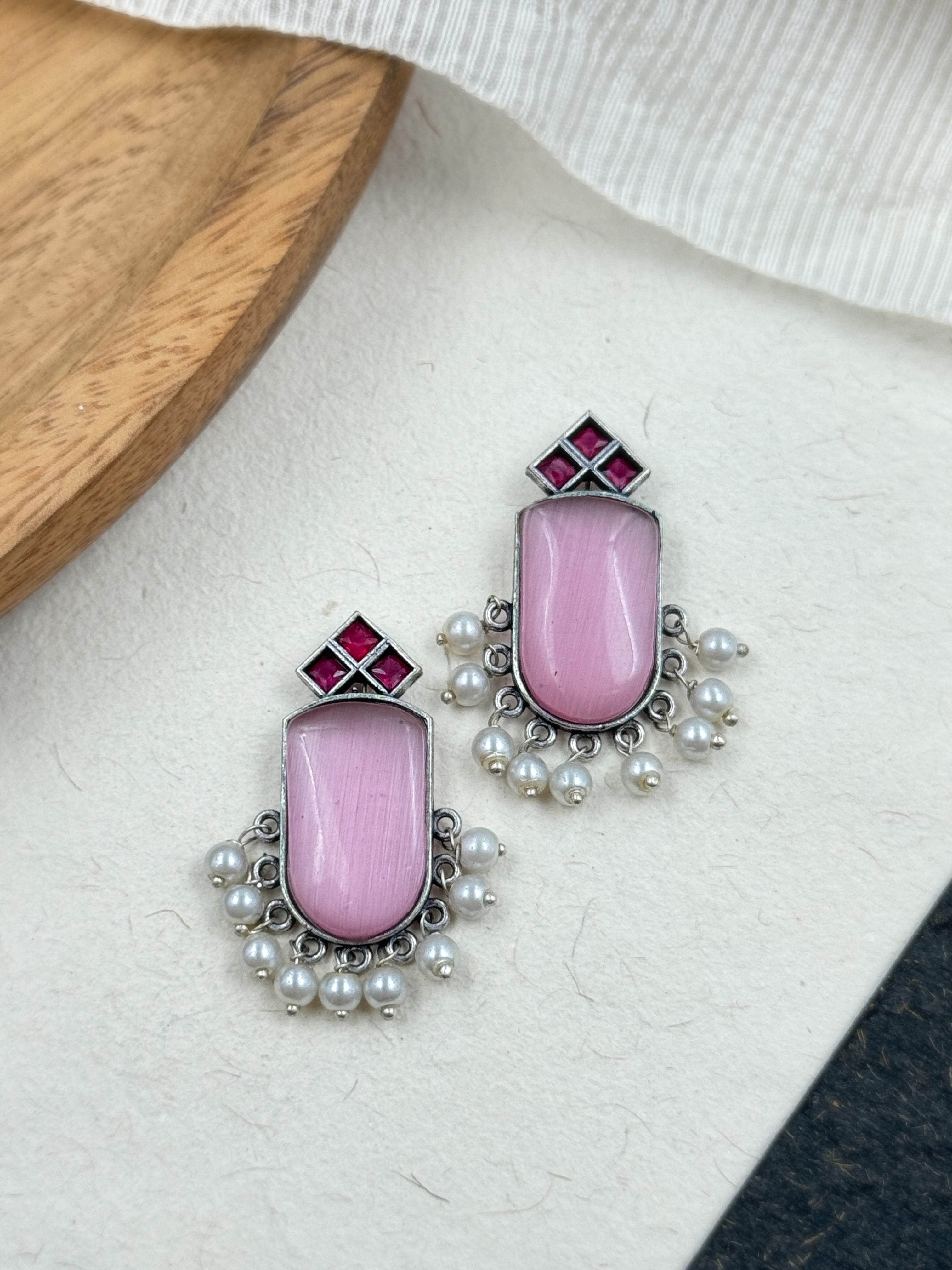FRANY OXIDISED STUD EARRINGS