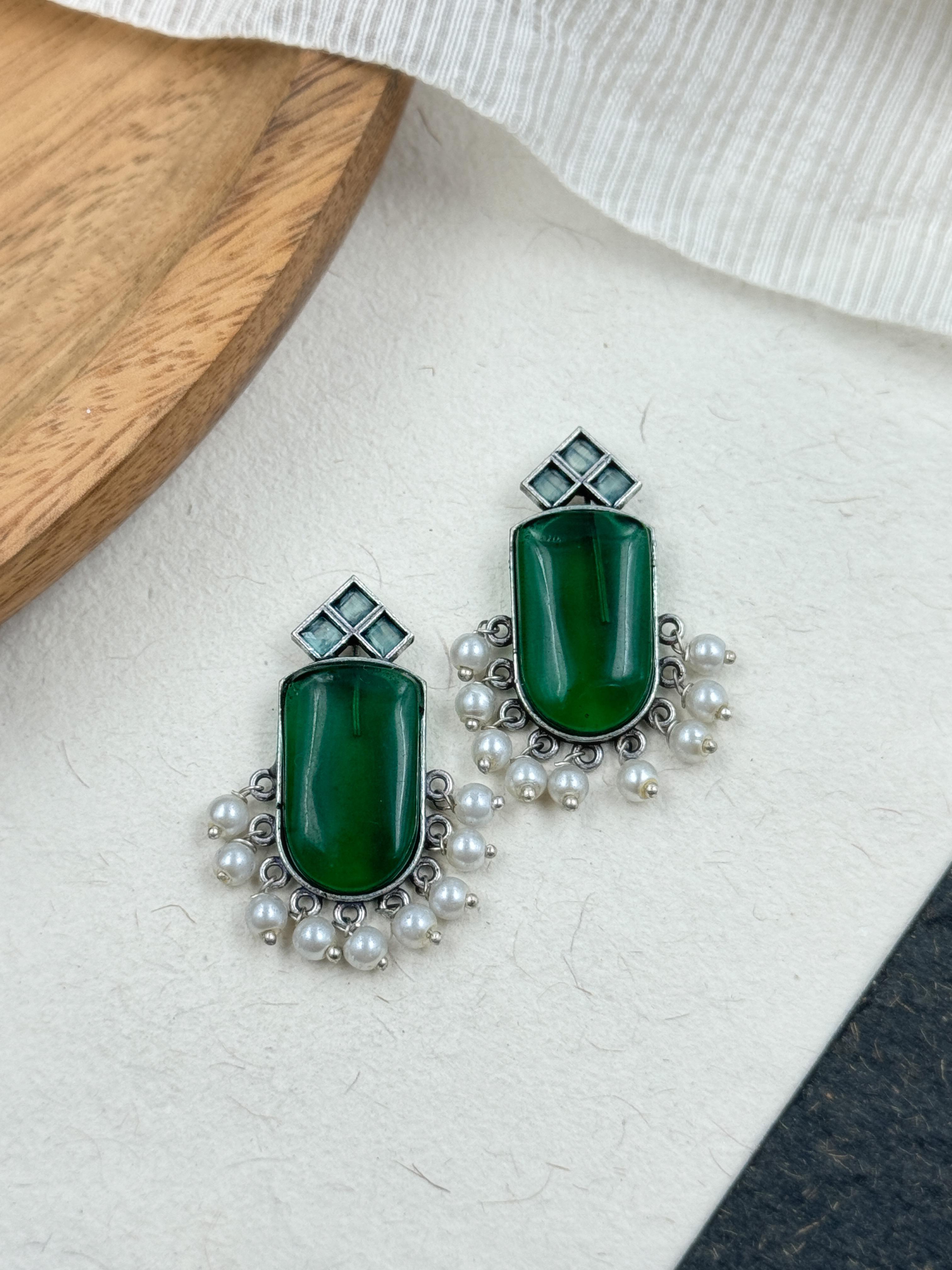 FRANY OXIDISED STUD EARRINGS