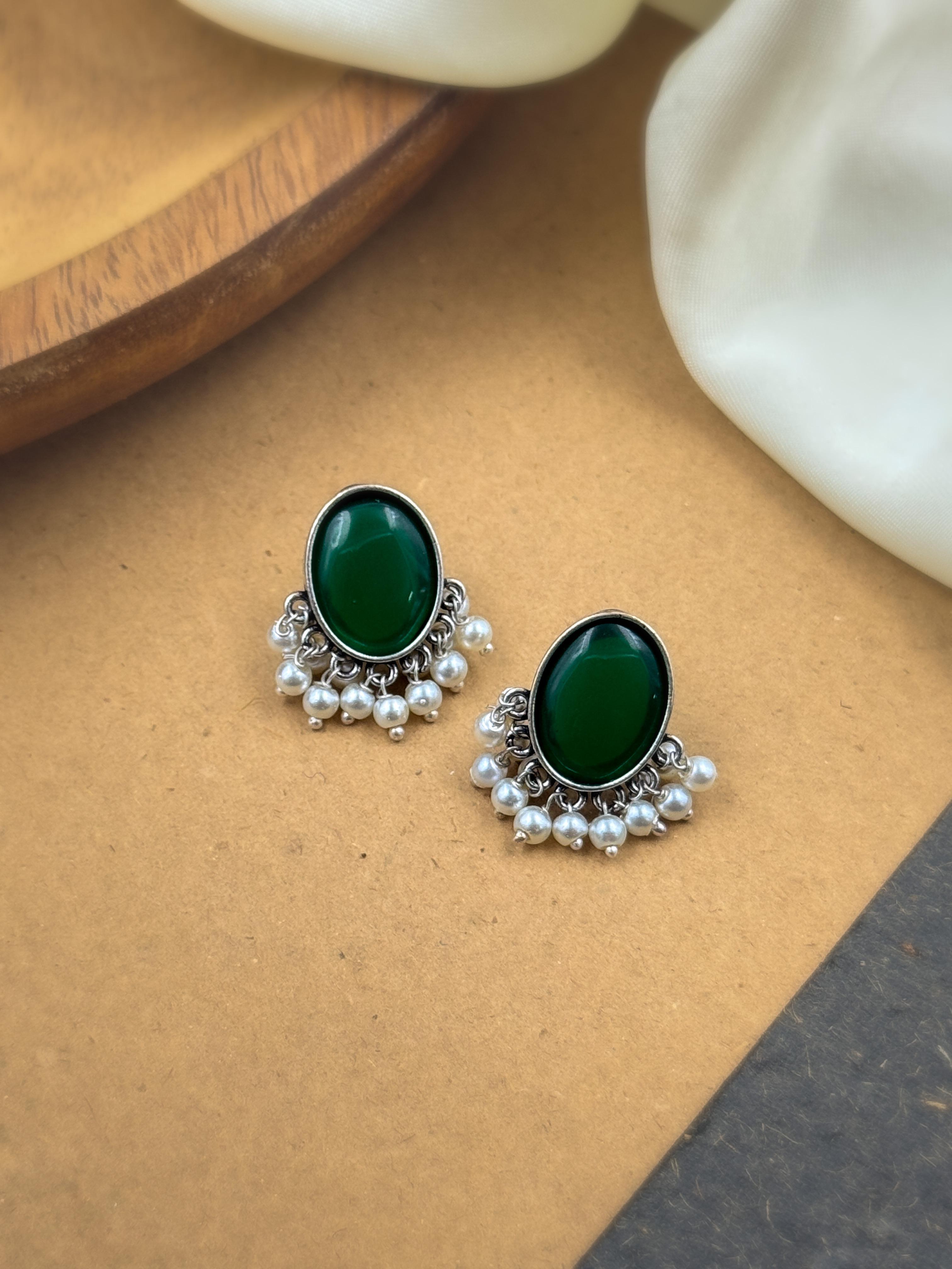 MISHKA OXIDISED STUD EARRINGS