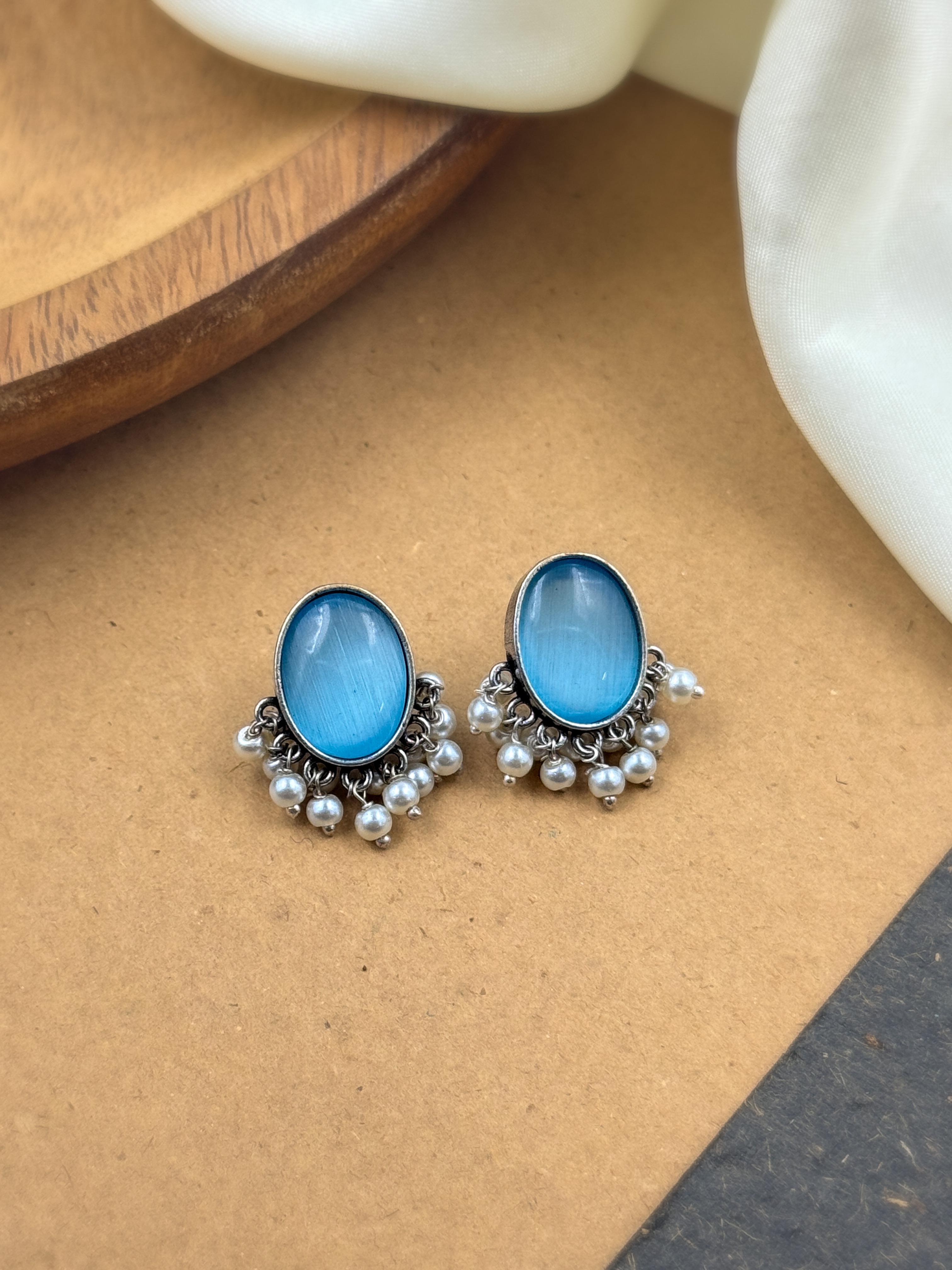 MISHKA OXIDISED STUD EARRINGS