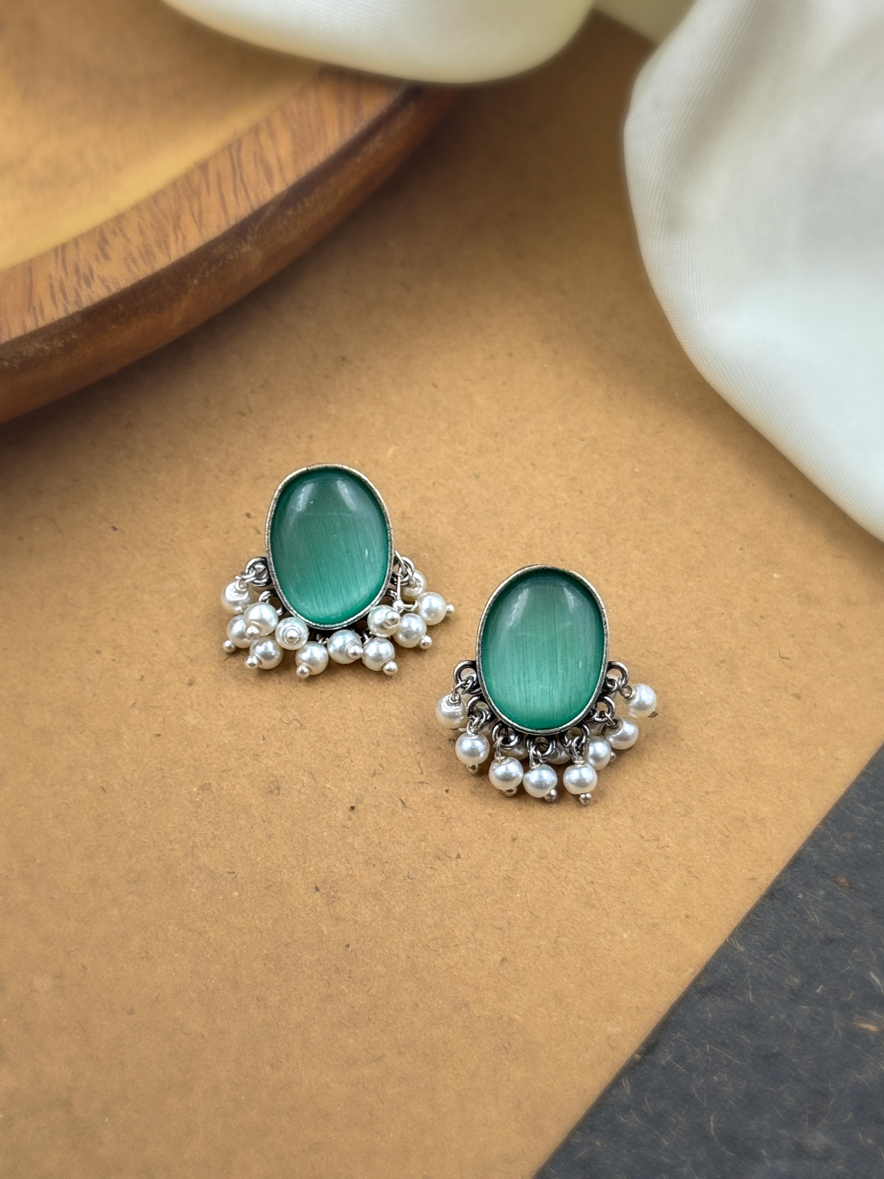 MISHKA OXIDISED STUD EARRINGS