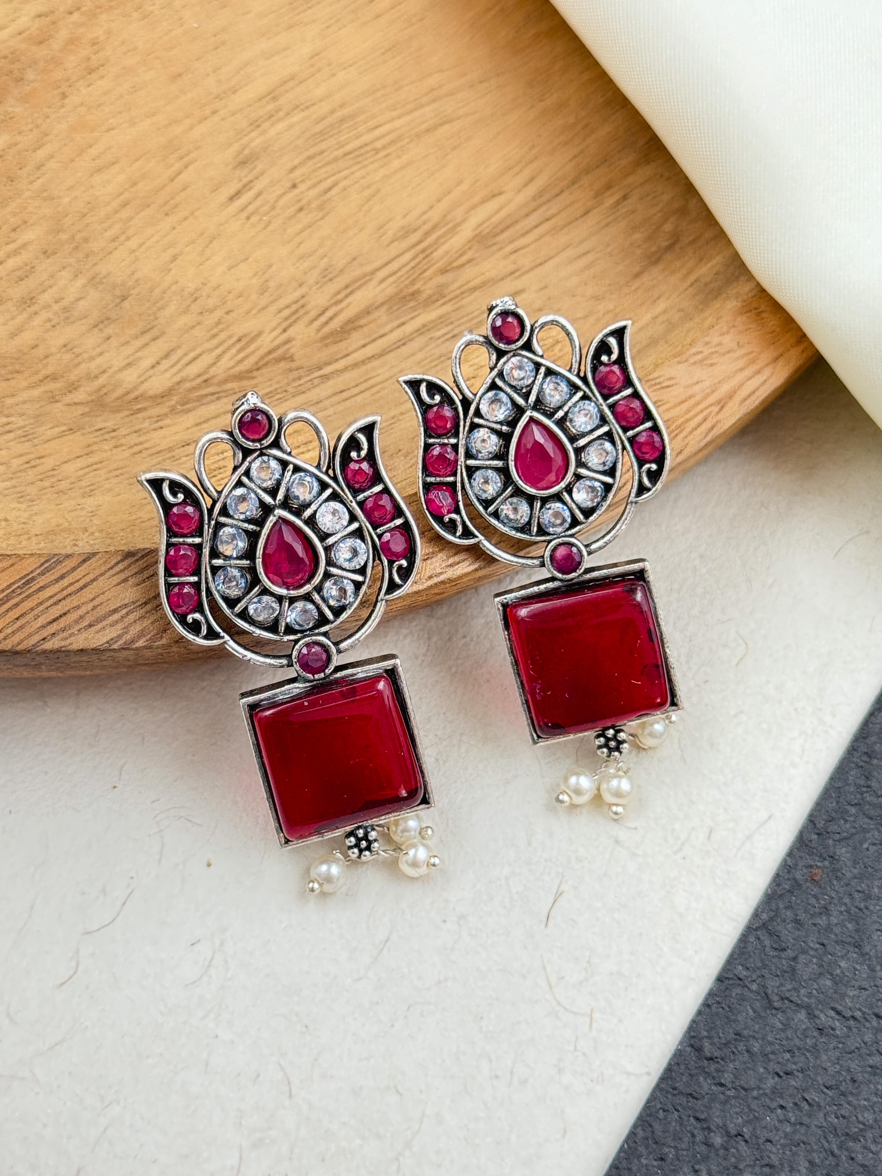 LOTUS DESIGNED STUD EARRINGS