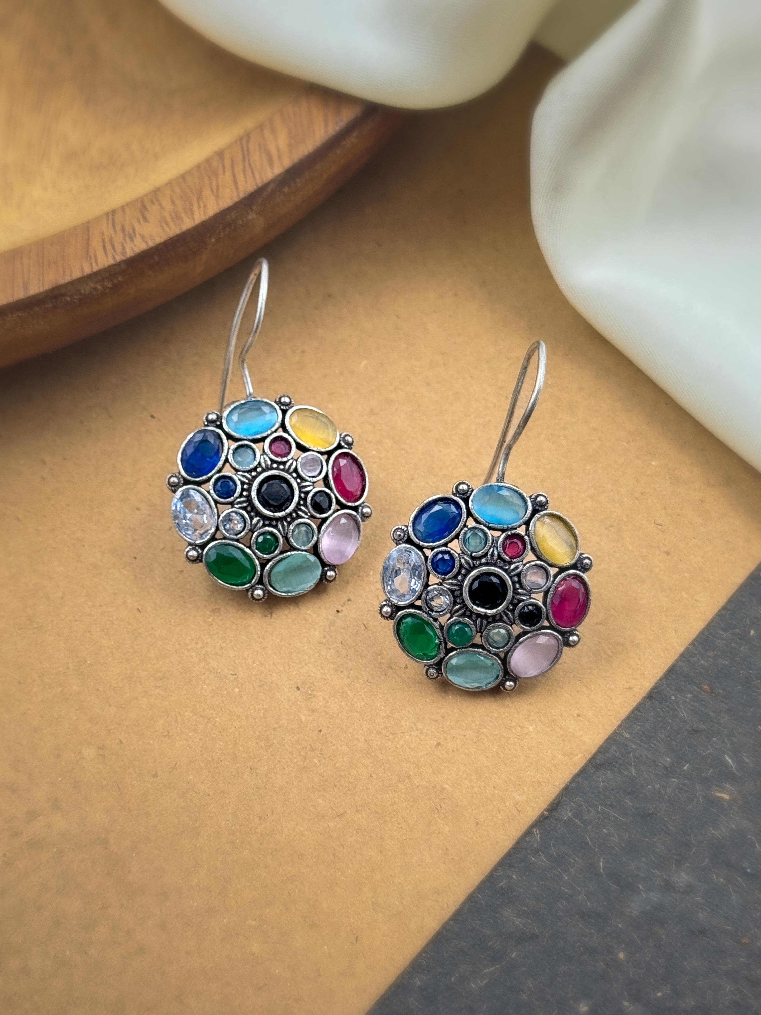 FREYA OXIDISED STUD EARRINGS