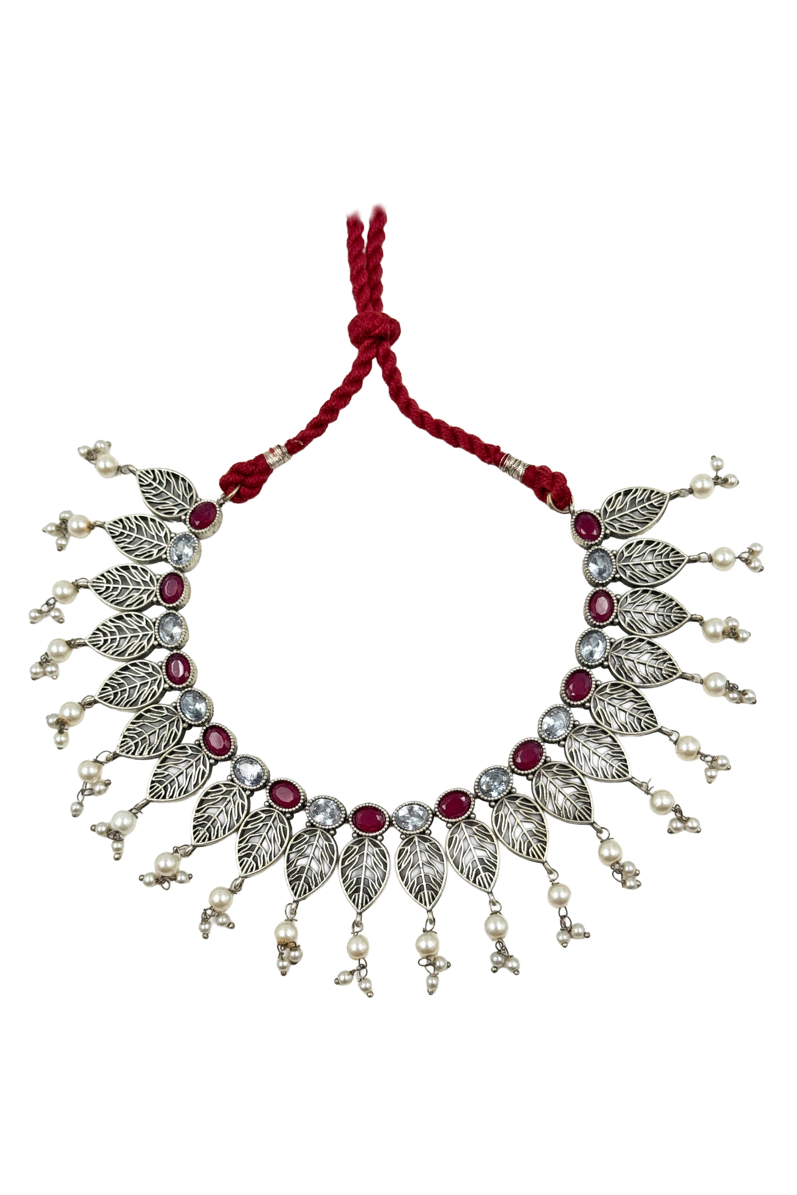 MAHI CELESTIAL LEAF PEARL JEWELLERY SET
