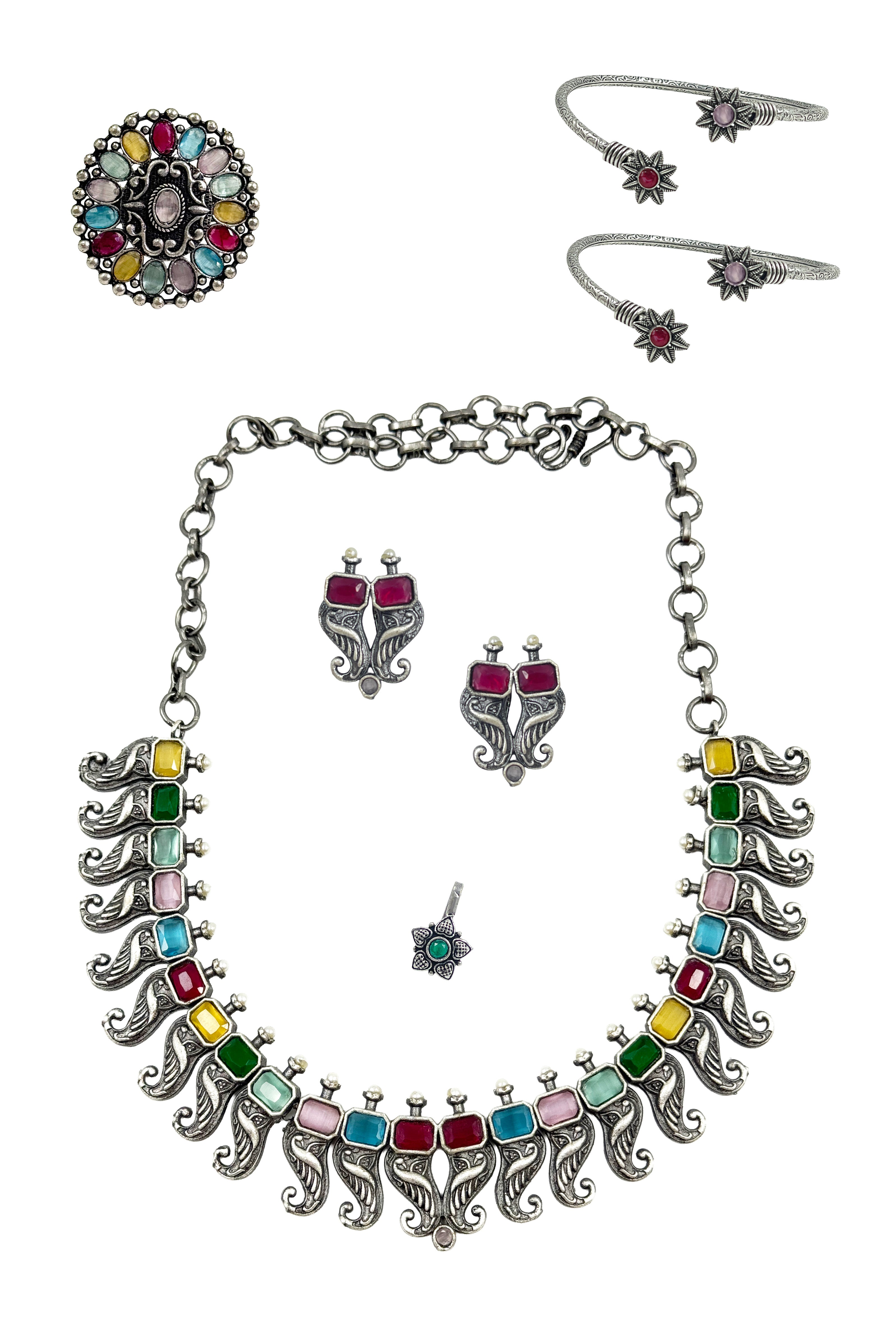 TANVI STONE JEWELLERY SET COMBO