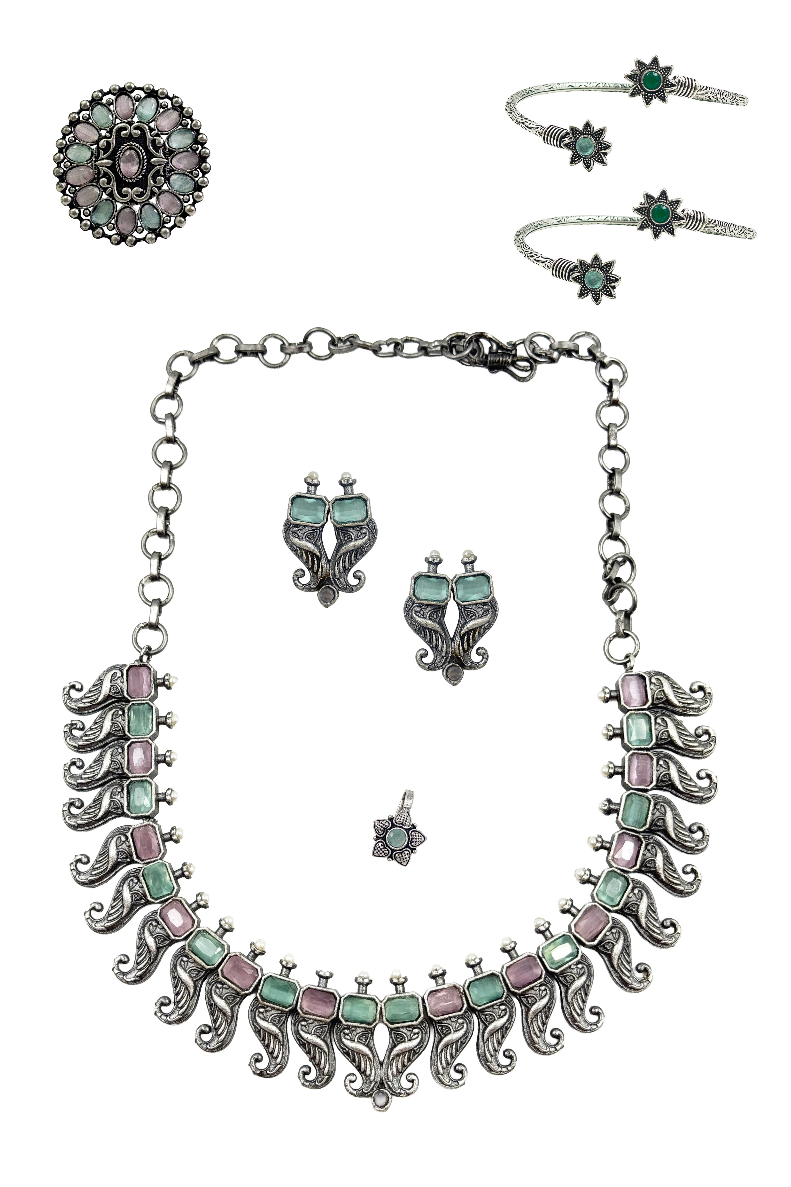 Tanvi Stone Jewellery Set Combo