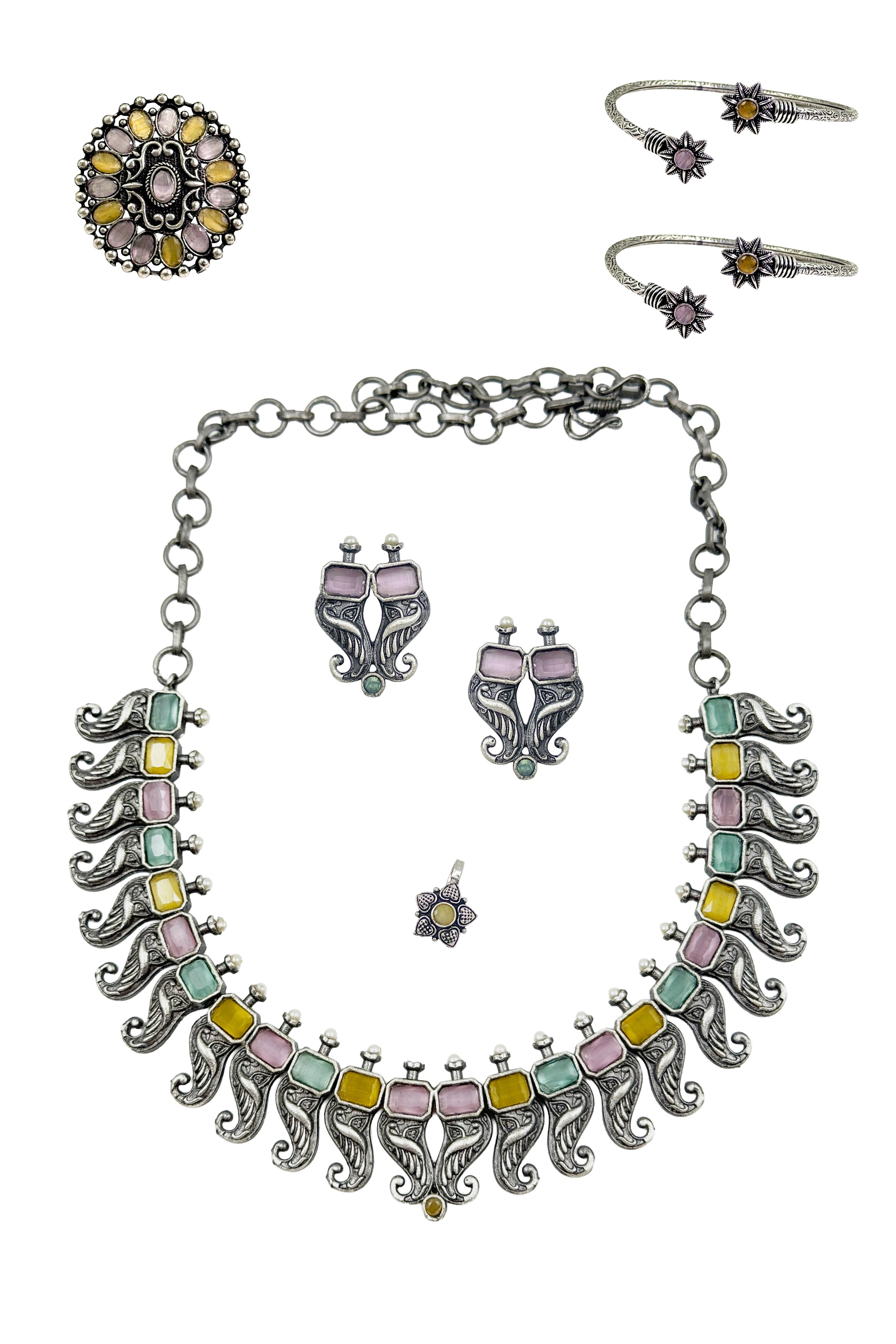 Tanvi Stone Jewellery Set Combo