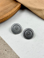 Load image into Gallery viewer, RADHIKA SILVER LOOKALIKE STUD EARRINGS