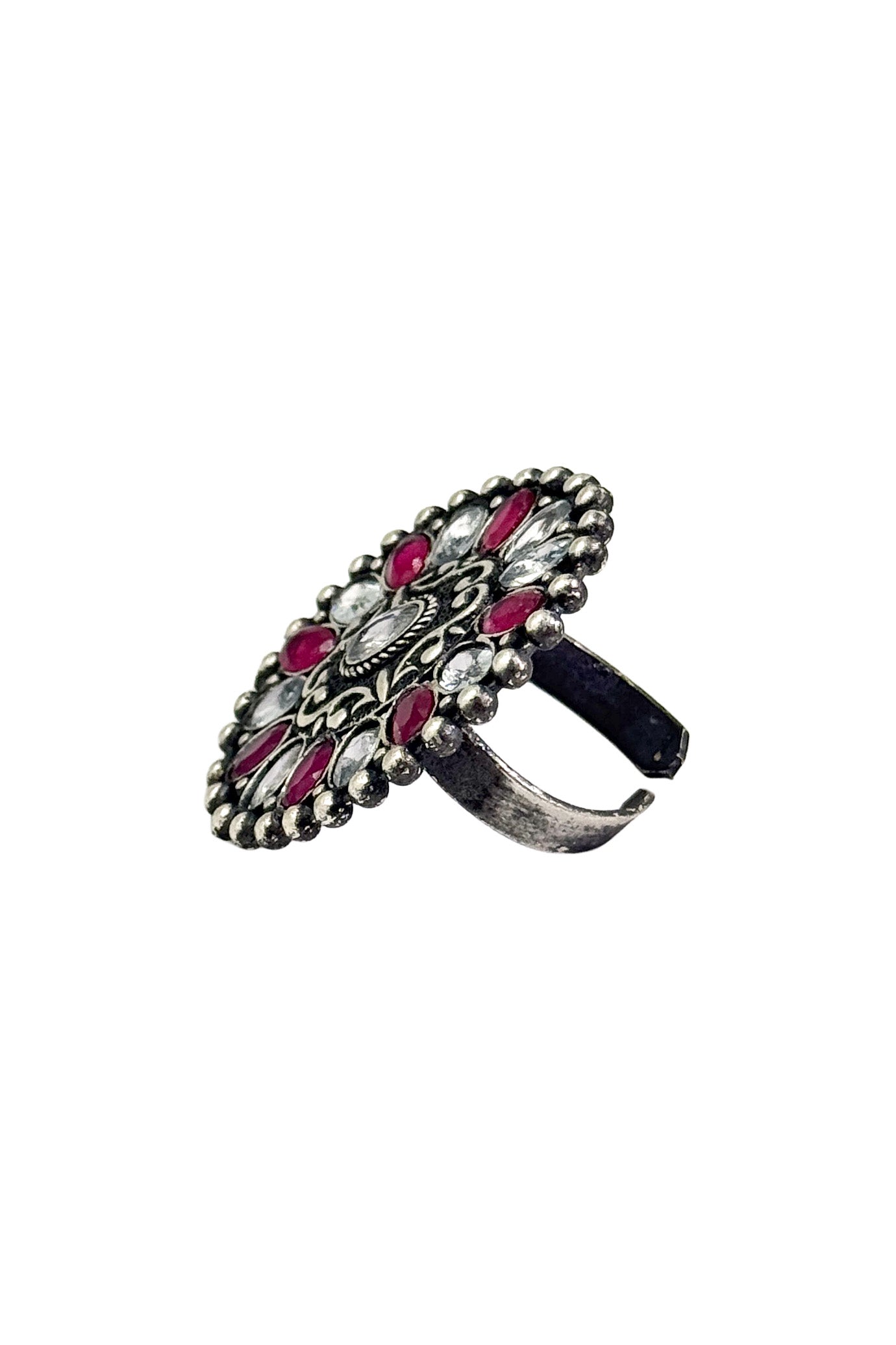 MISHKA OXIDISED STONE RING