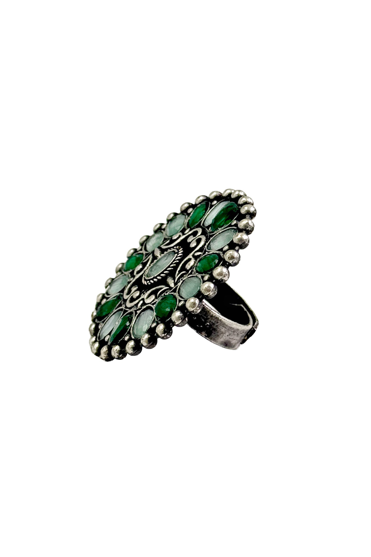 MISHKA OXIDISED STONE RING