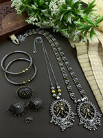 Load image into Gallery viewer, 2-TONE DOUBLE NECKLACE JEWELLERY SET COMBO