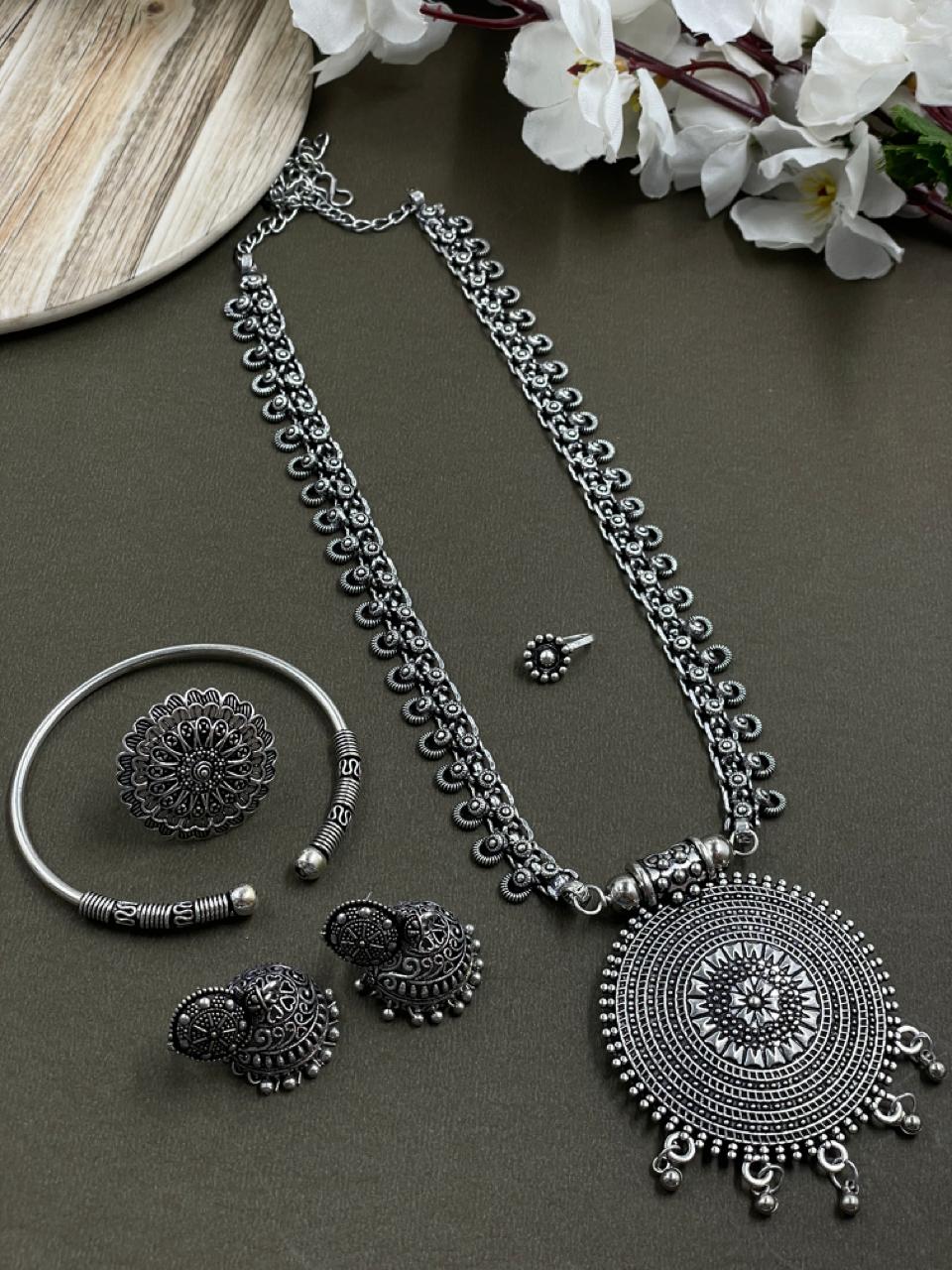 CHANCHAL BRASS OXIDISED JEWELLRY SET COMBO