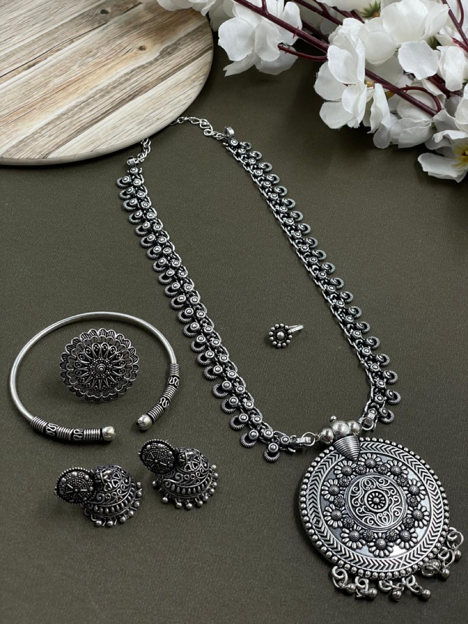 CHANCHAL BRASS OXIDISED JEWELLRY SET COMBO