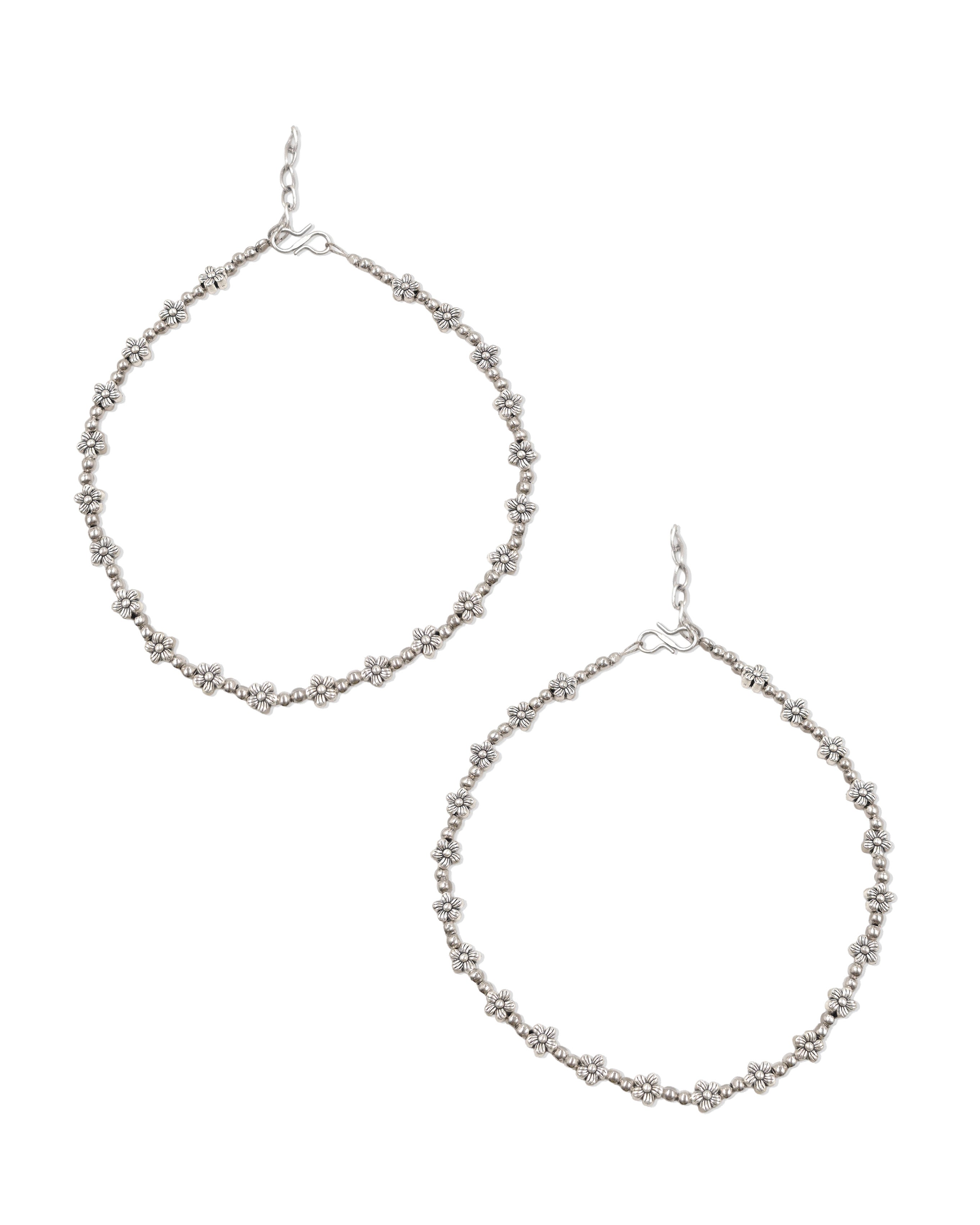Desi Charm Silver Anklets