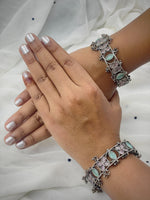 Load image into Gallery viewer, Anaya Silver Stone Bangles