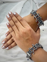 Load image into Gallery viewer, Anaya Silver Stone Bangles