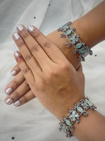 Load image into Gallery viewer, Anaya Silver Stone Bangles