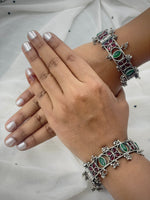 Load image into Gallery viewer, Anaya Silver Stone Bangles