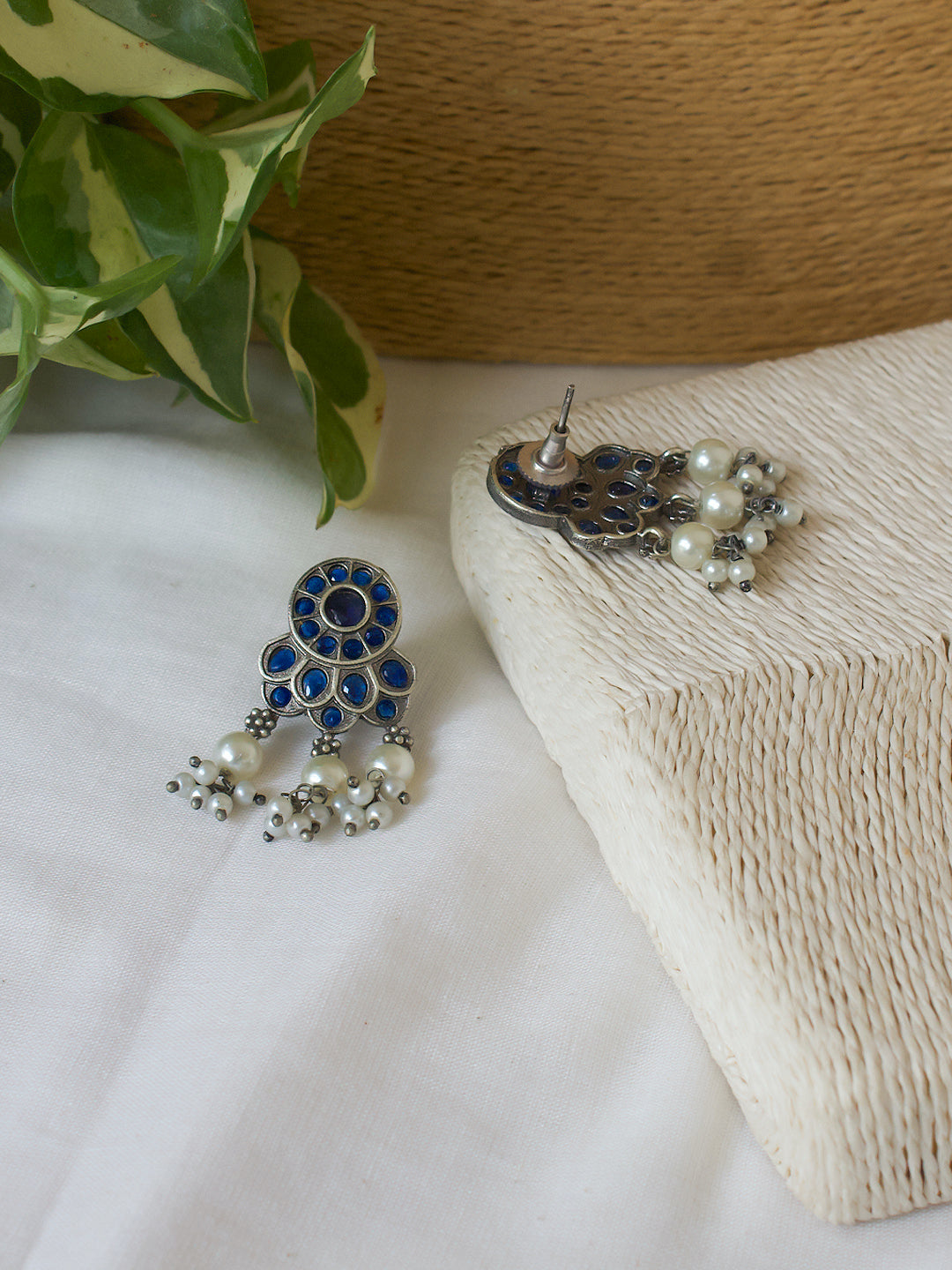 Harini Silver Lookalike Stone Necklace Set