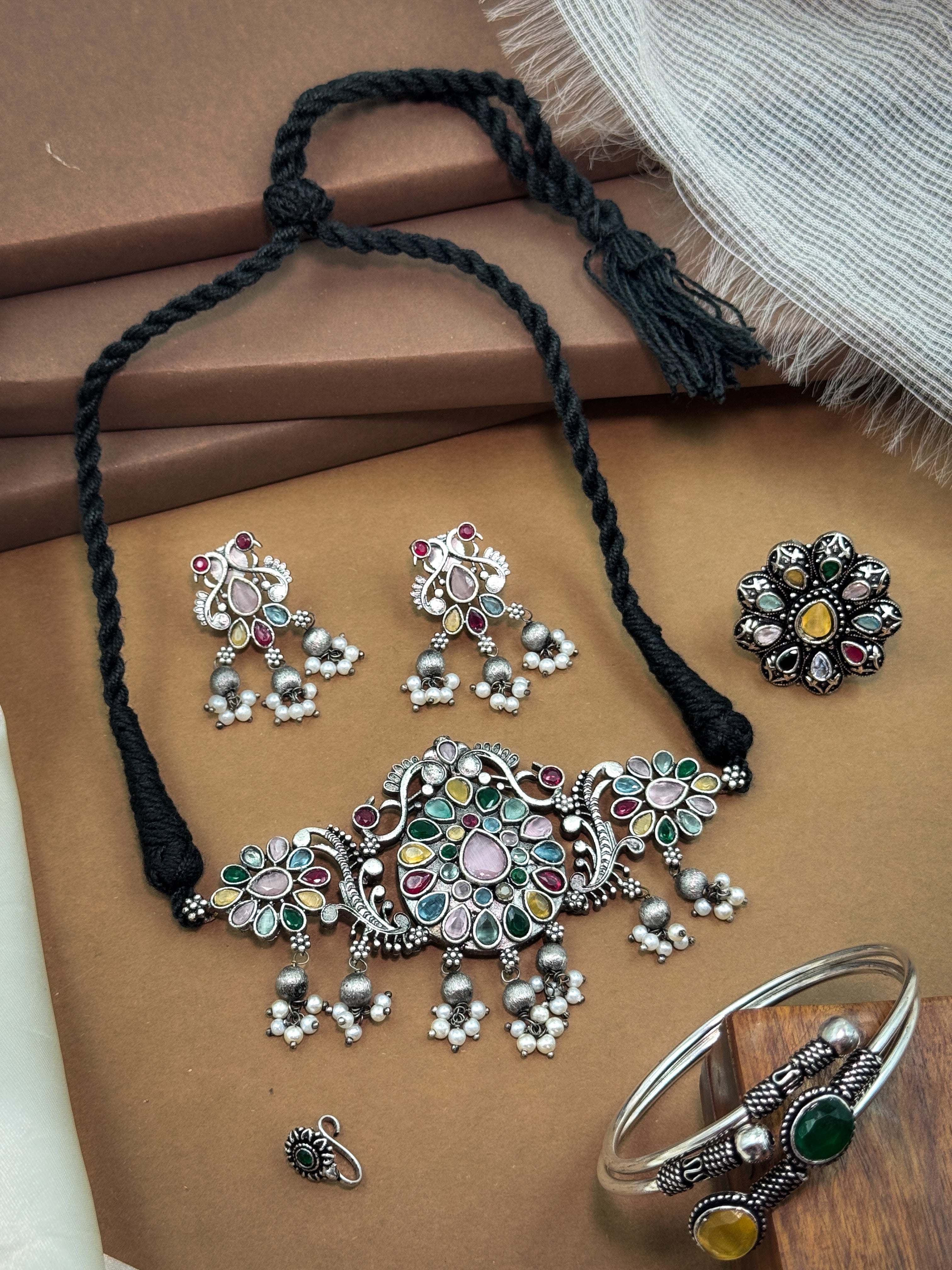 VEDIKA STONE JEWELLERY SET COMBO