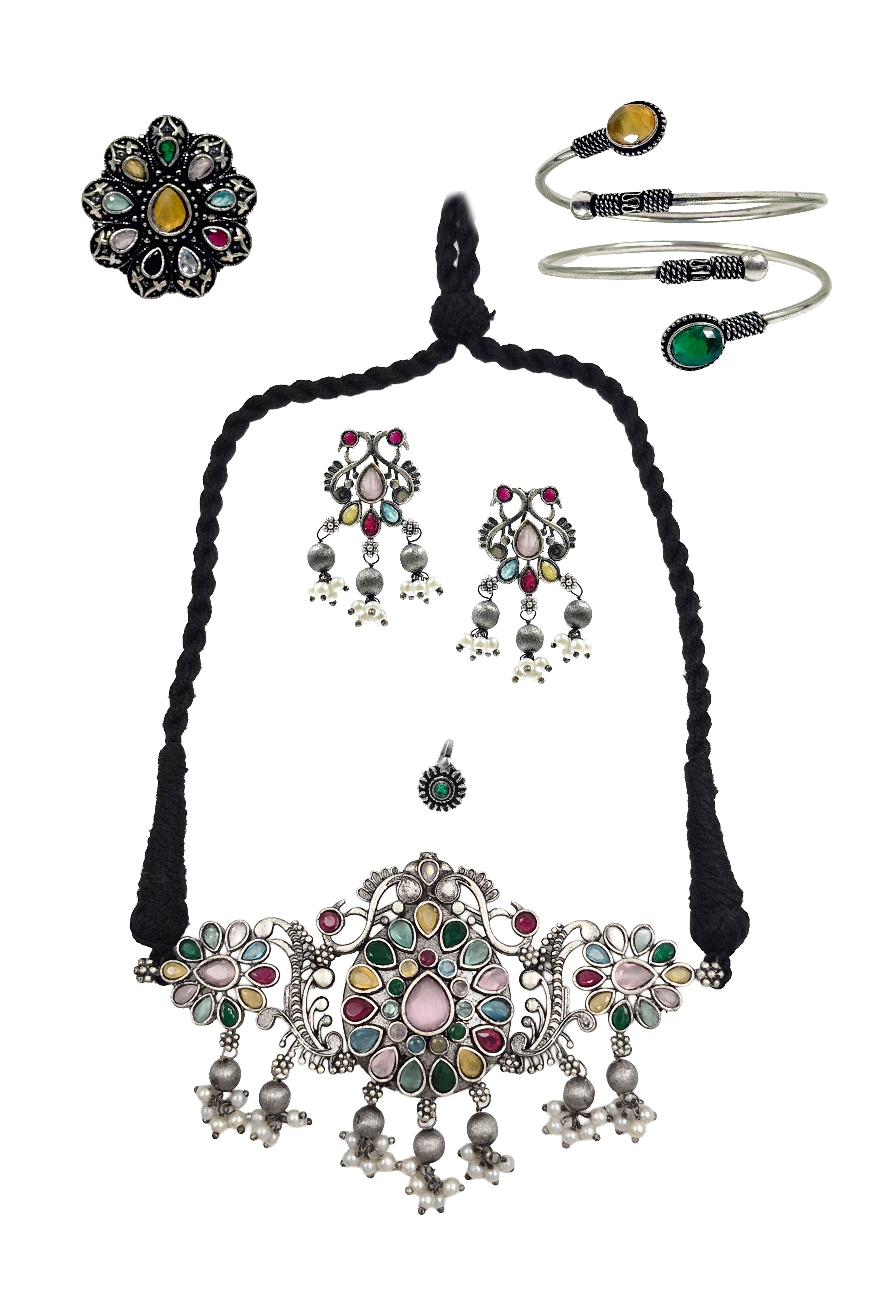 VEDIKA STONE JEWELLERY SET COMBO