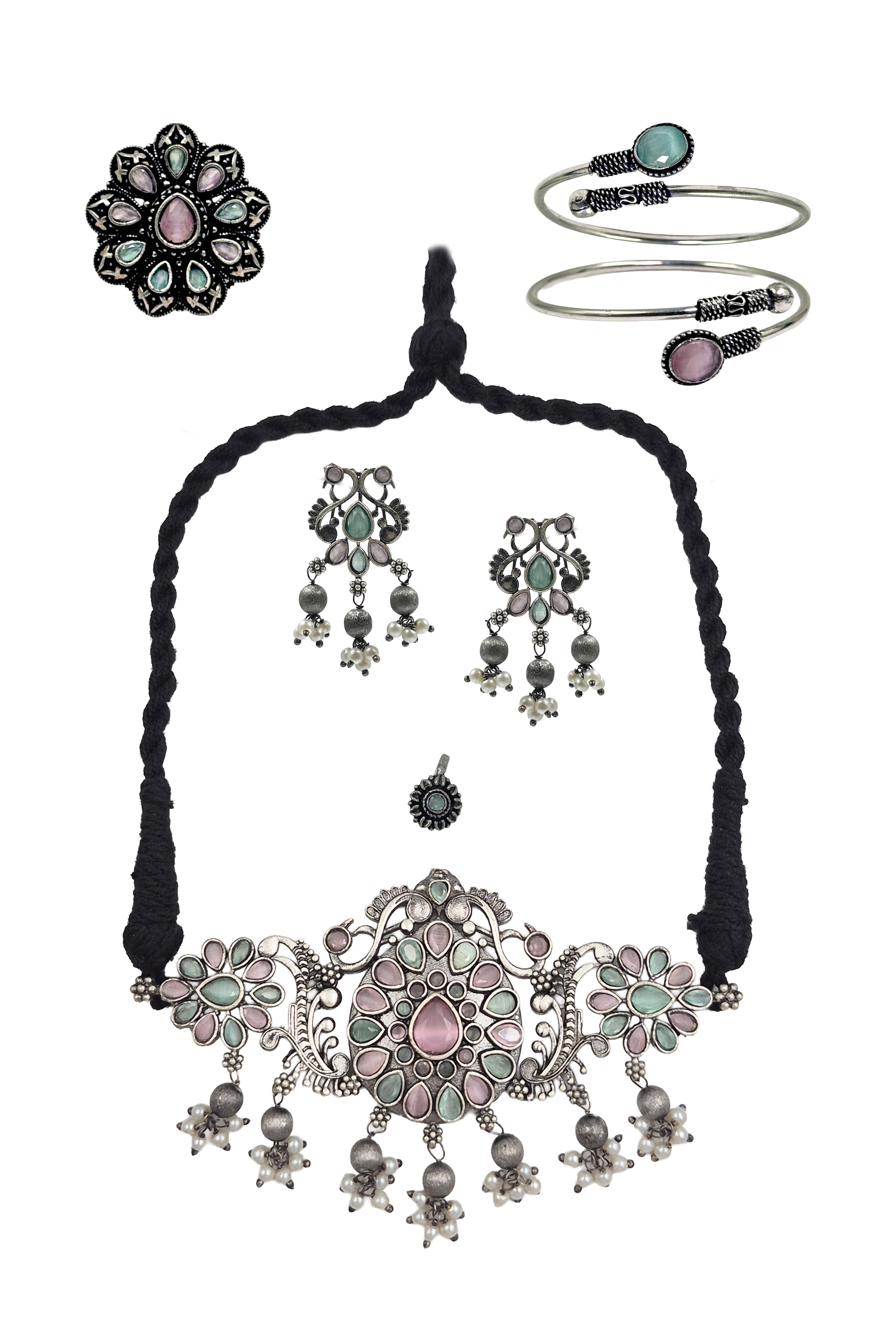 VEDIKA STONE JEWELLERY SET COMBO