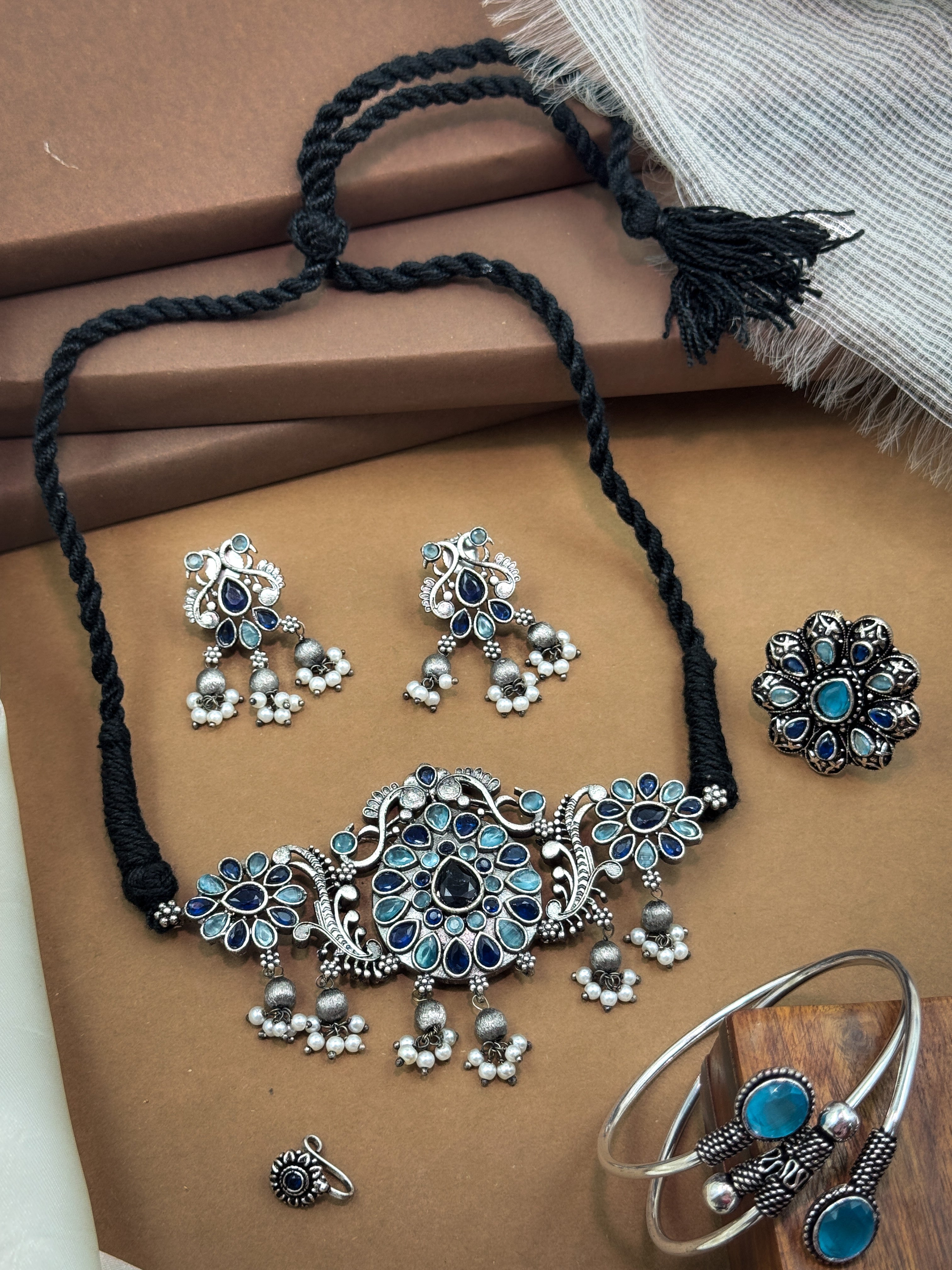 VEDIKA STONE JEWELLERY SET COMBO