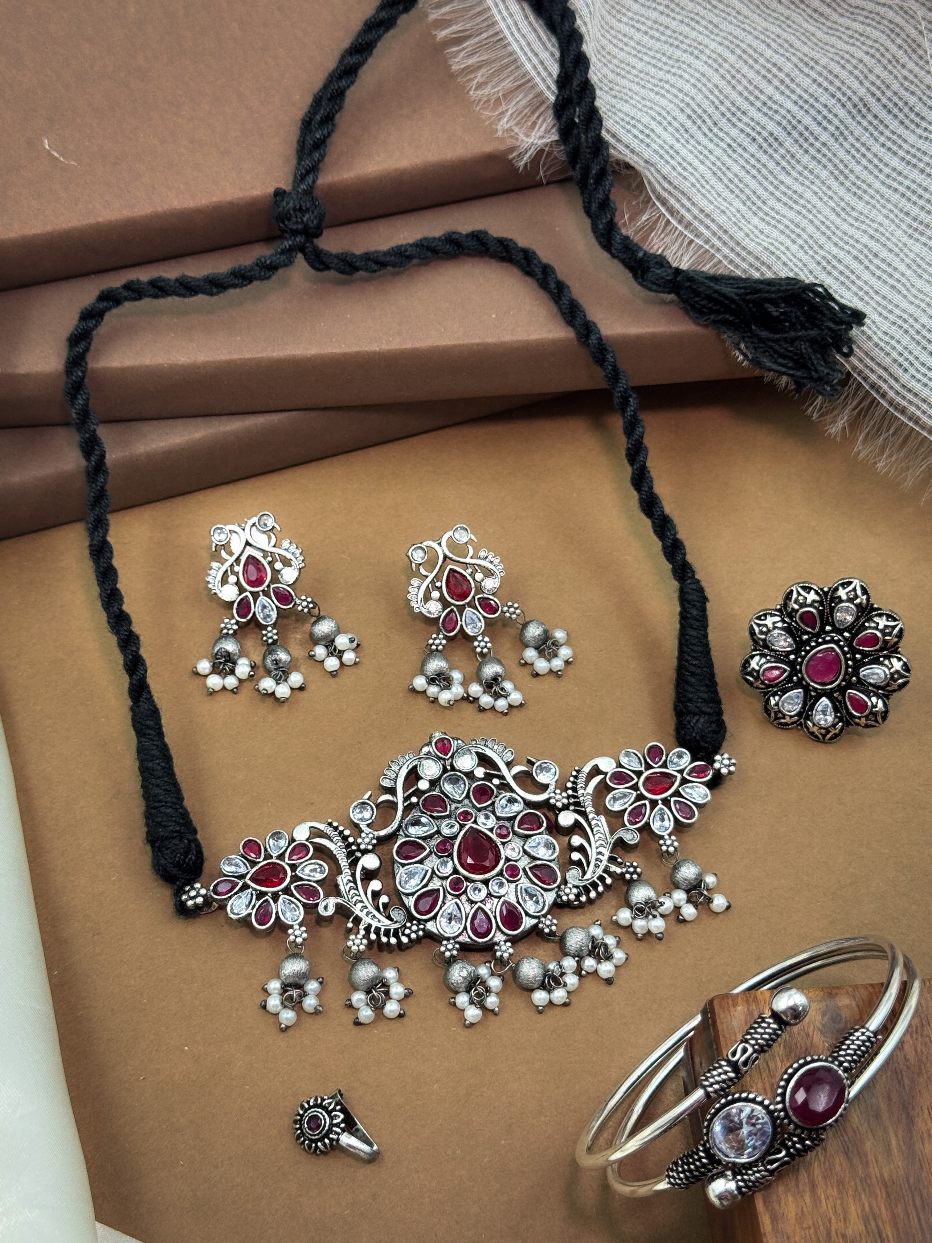 VEDIKA STONE JEWELLERY SET COMBO