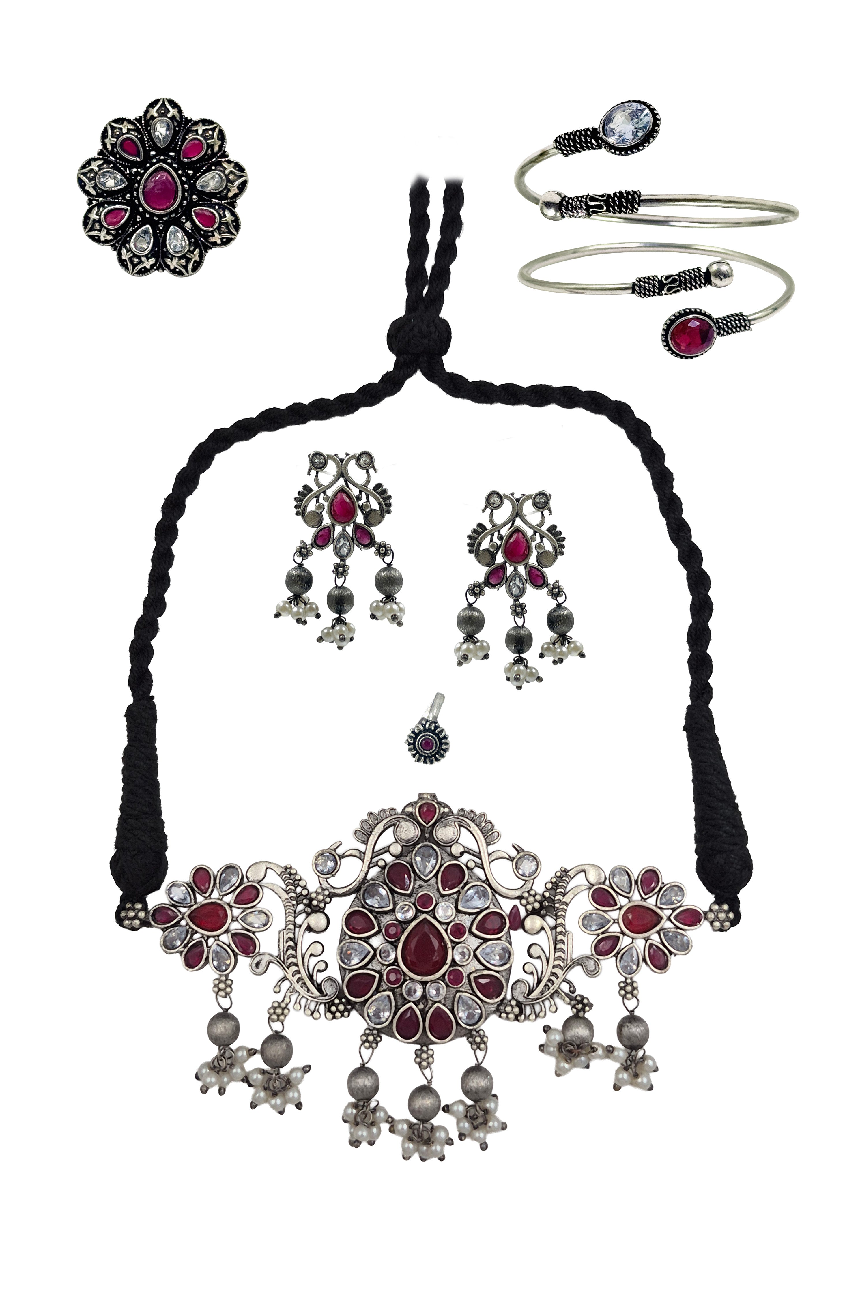 VEDIKA STONE JEWELLERY SET COMBO