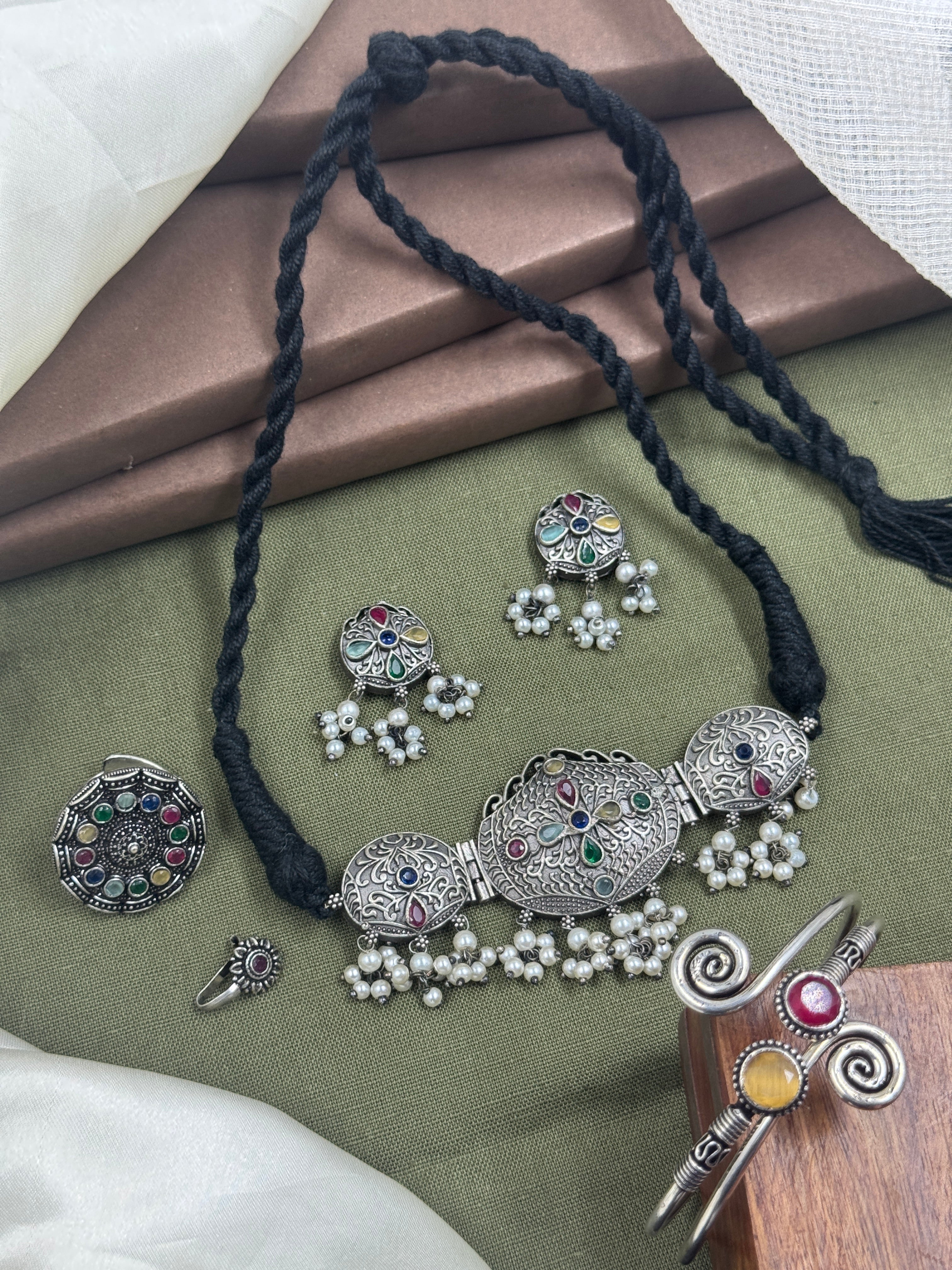 Anika Stone Jewellery Set Combo