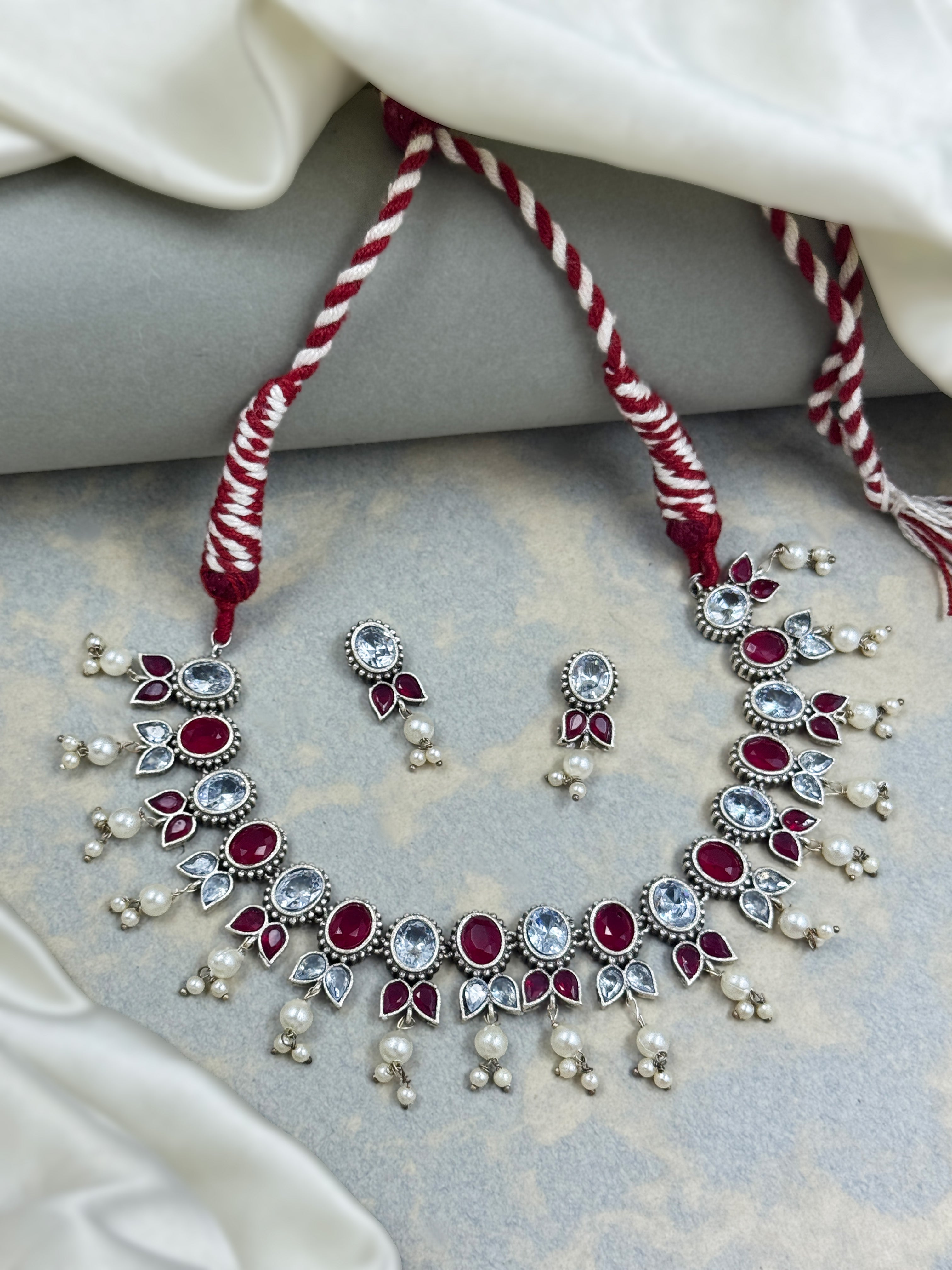 MEERA STONE NECKLACE SET
