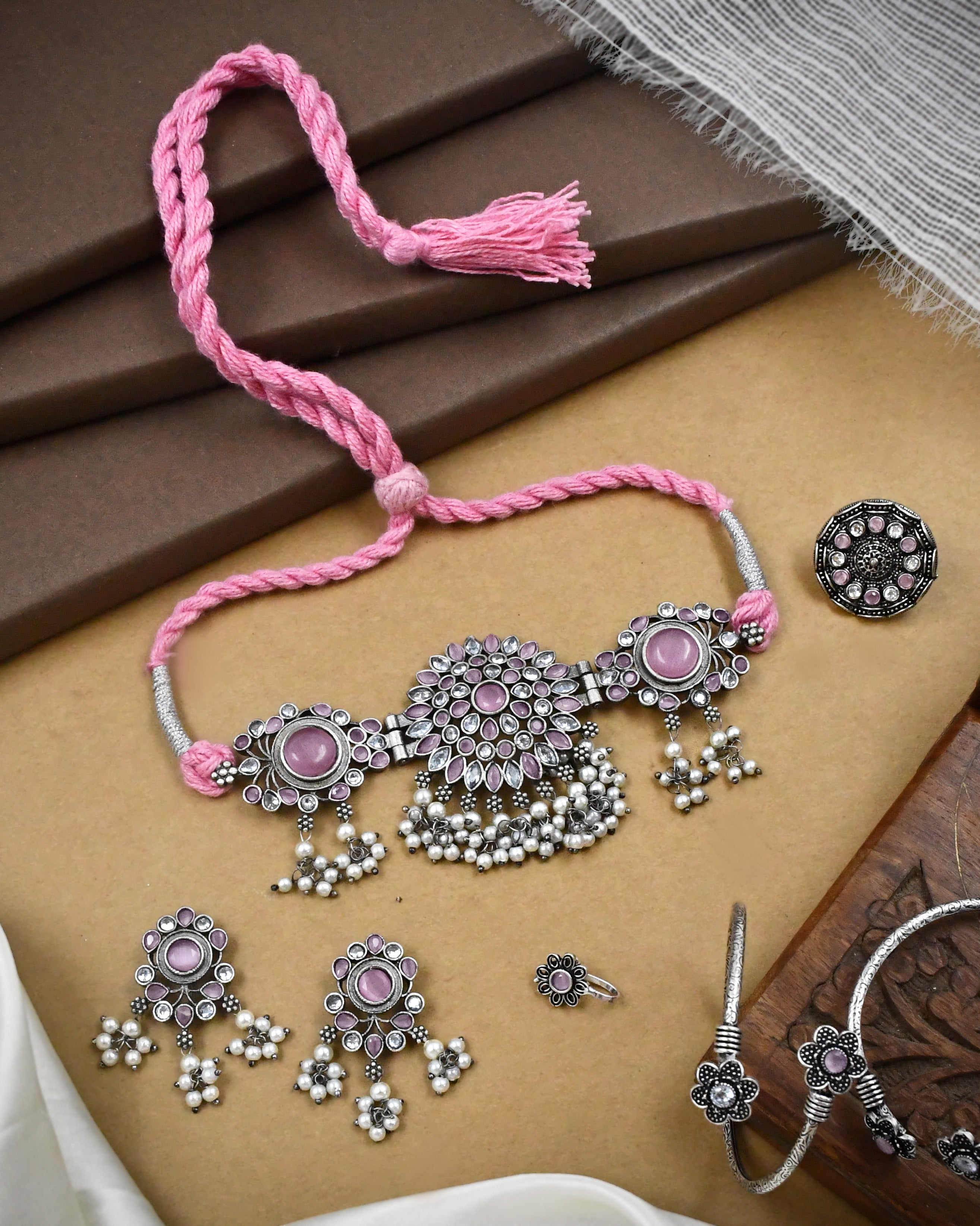 Niva Stone Jewellery Set Combo