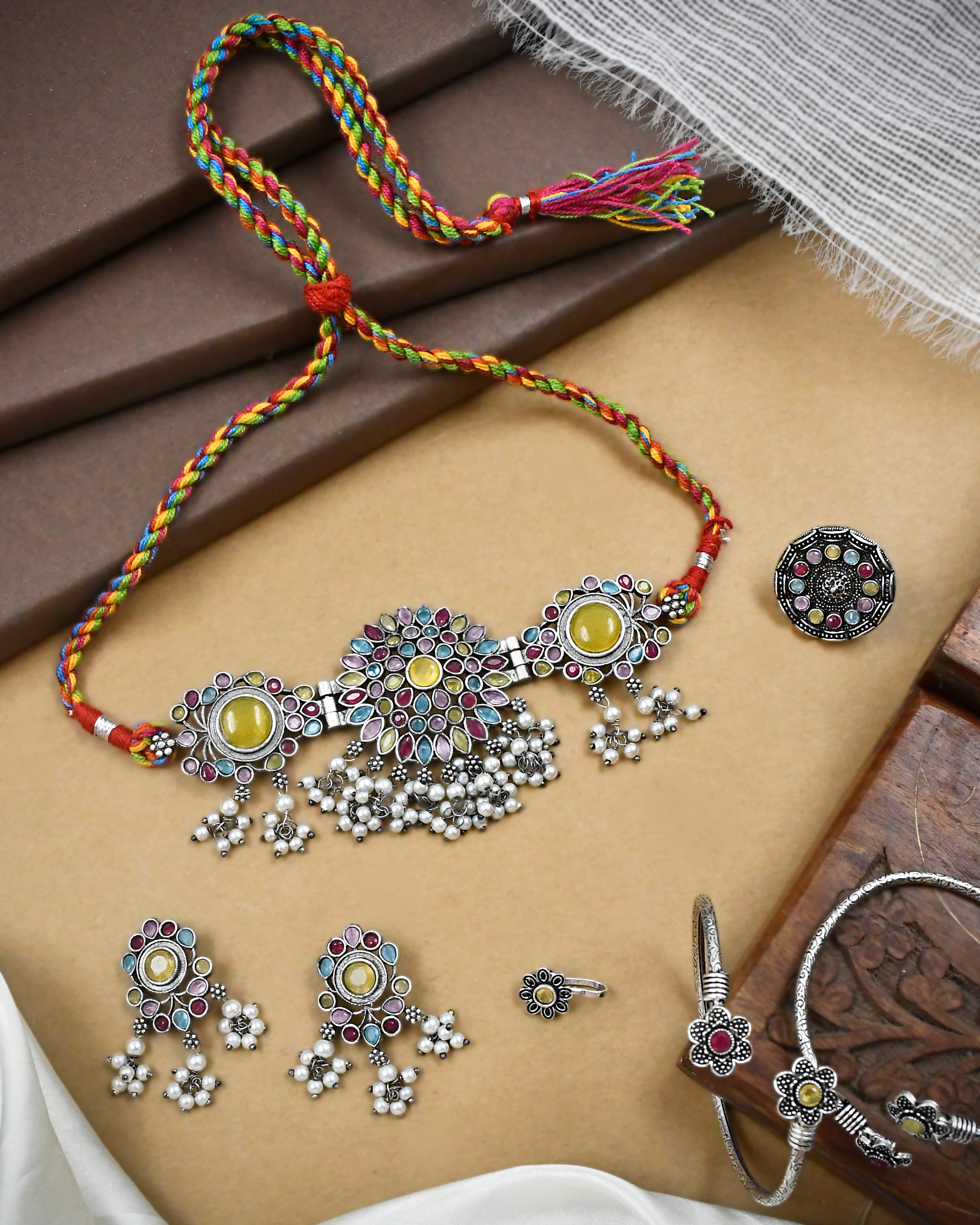 Niva Stone Jewellery Set Combo