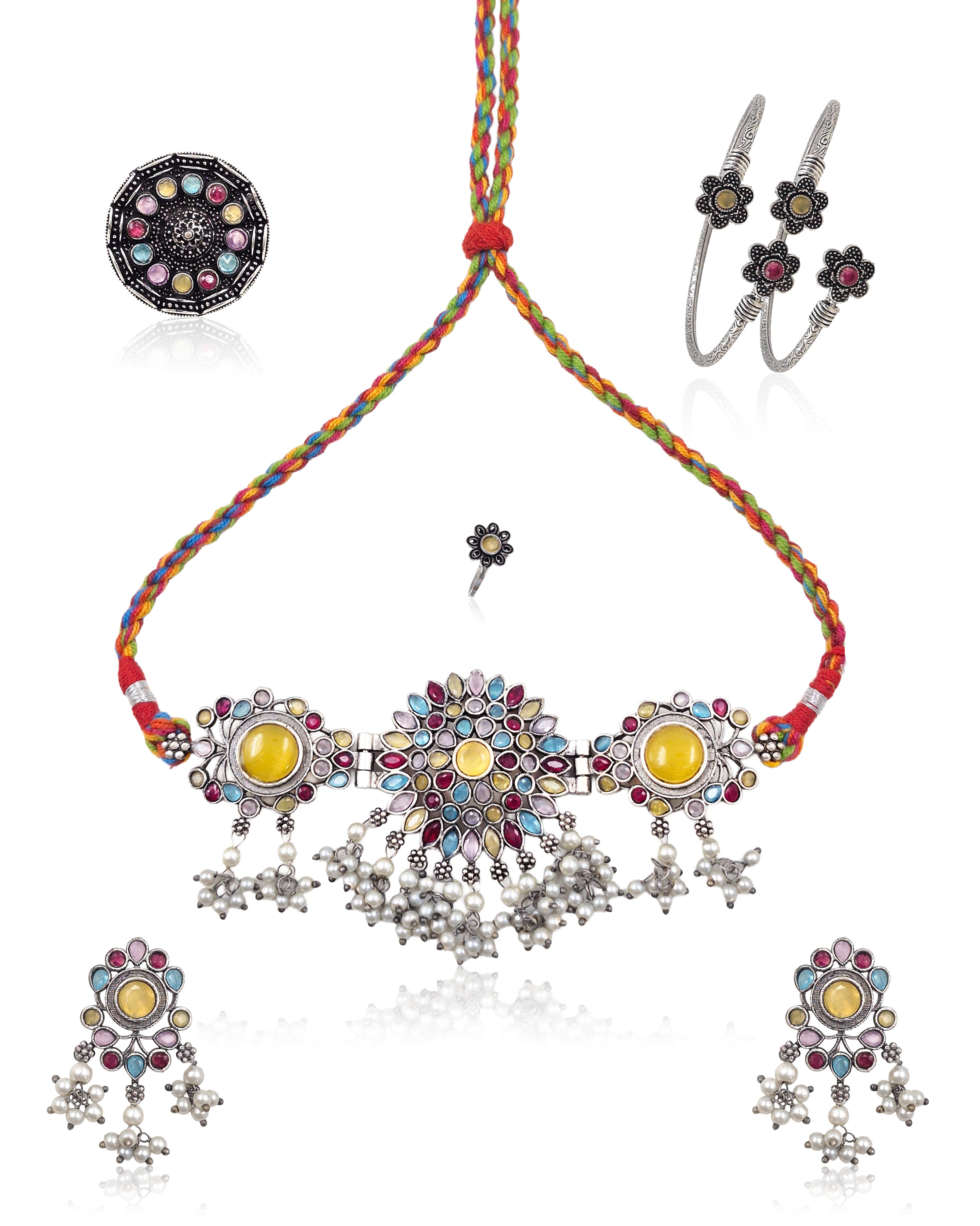 Niva Stone Jewellery Set Combo